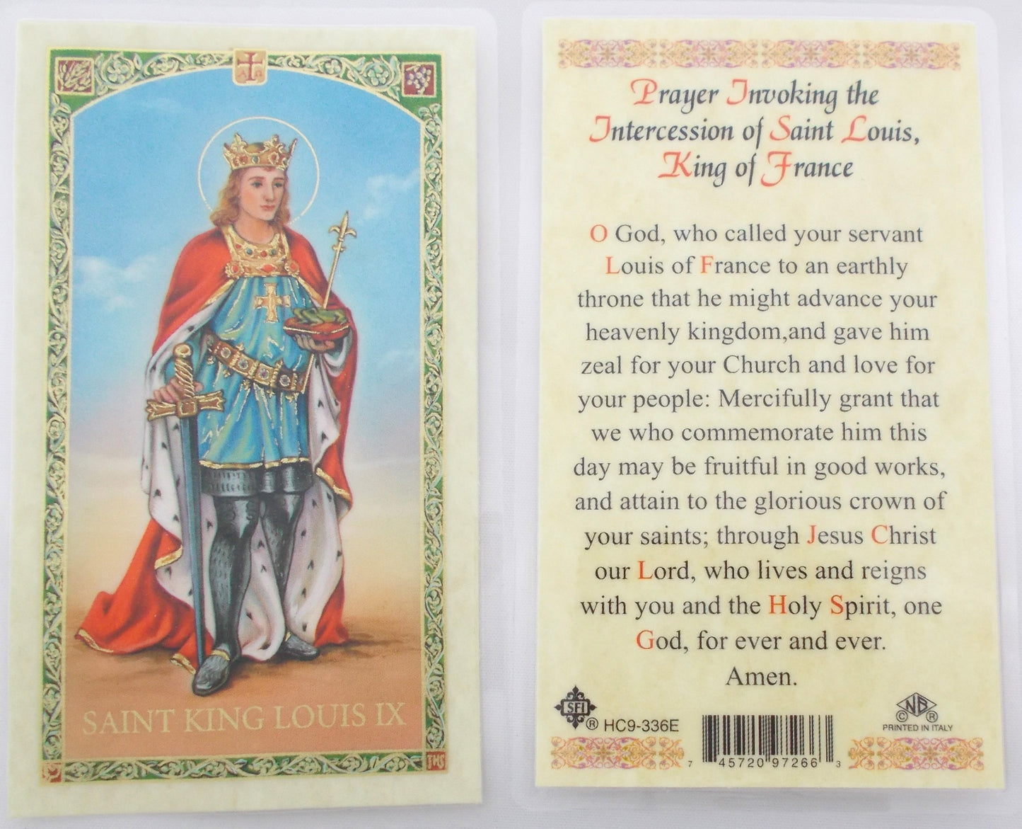 Laminated - St. Louis IX , King of France