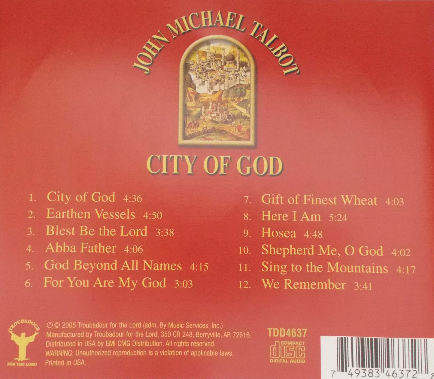 John Michael Talbot - City of God - Music CD - Demo - Used