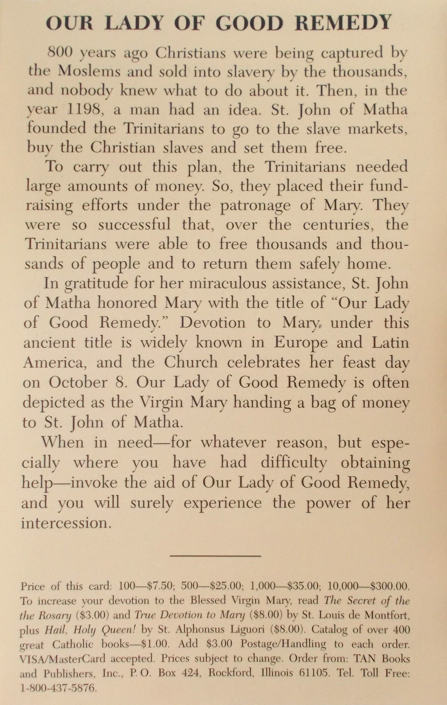 Our Lady of Good Remedy - Novena Pamphlet