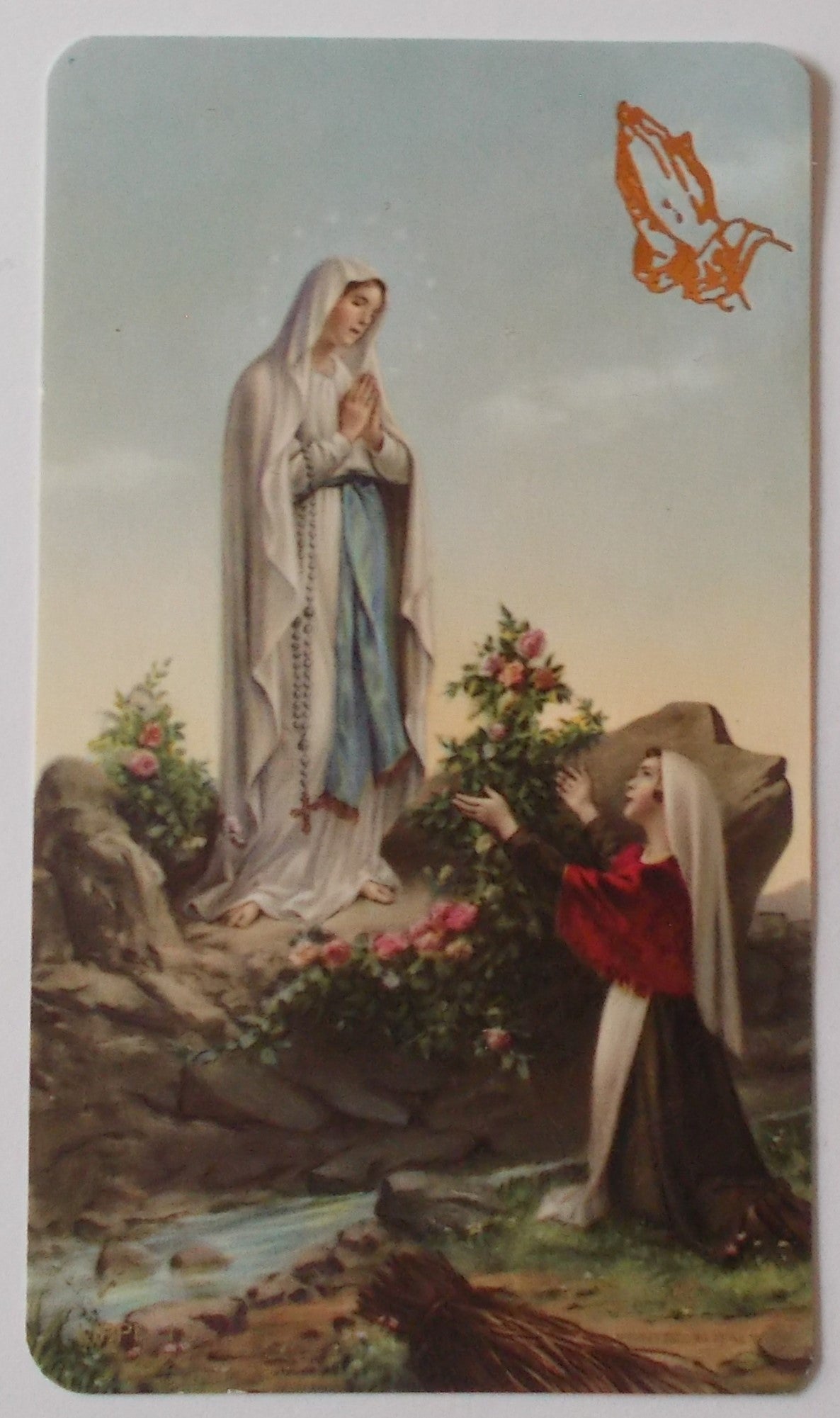 Our Lady of Lourdes Holy Cards - Blank on Back - Bulk Package