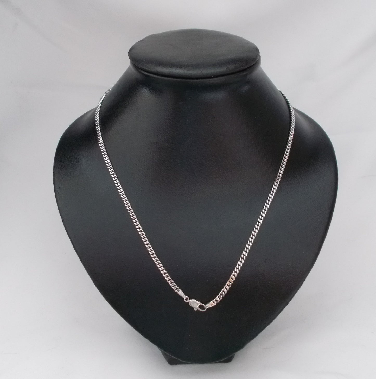 Heavy Curb Chain Rhodium Plated Sterling Silver 20"