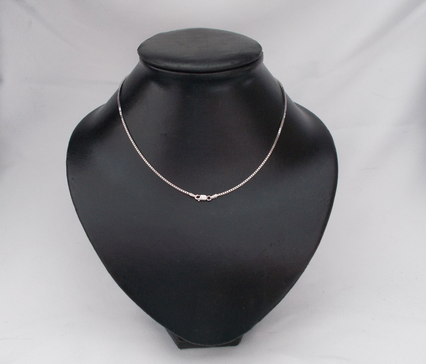 Box Chain Rhodium Plated Sterling Silver 16"