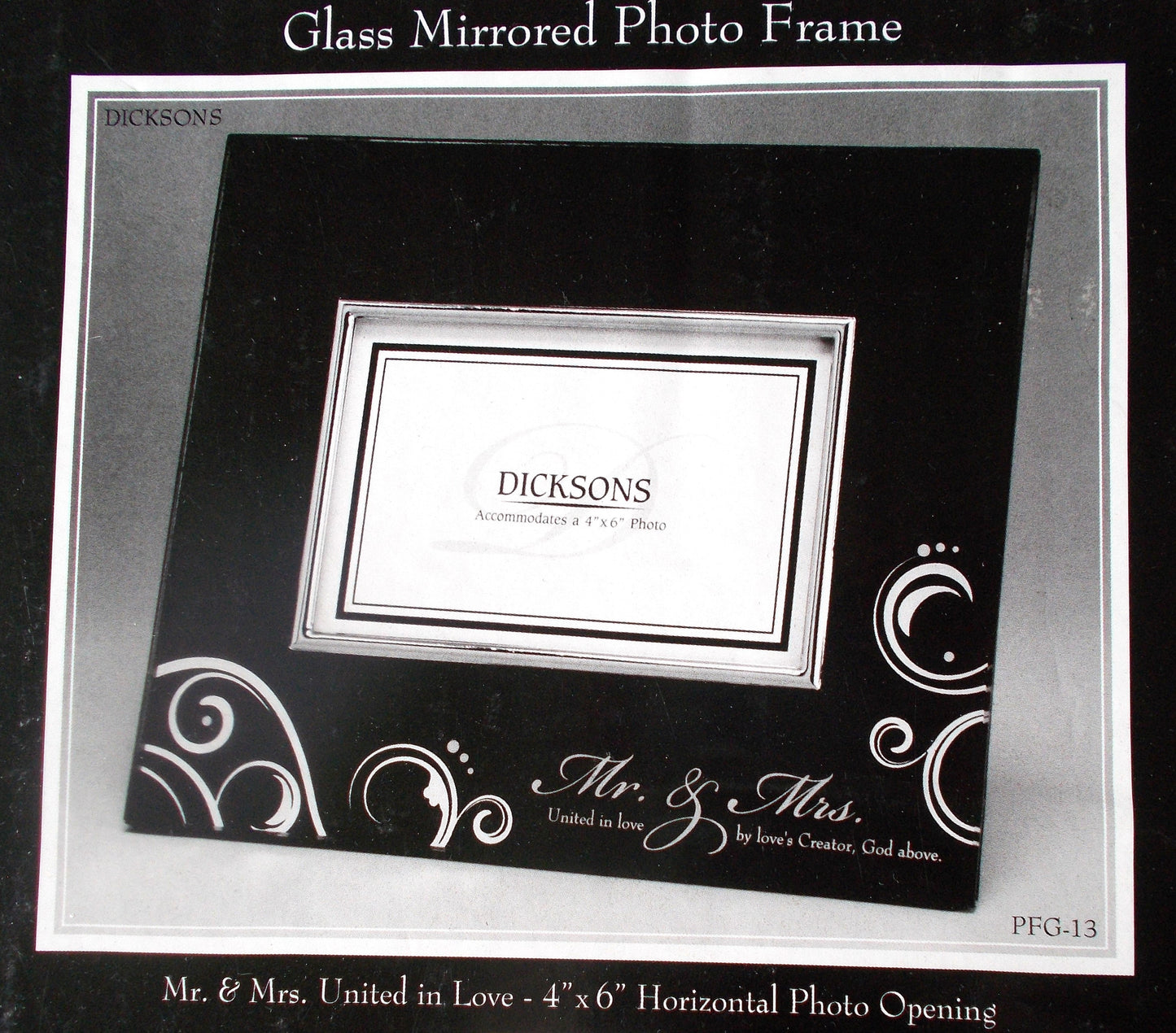 Mr. & Mrs. United in Love - Glass Mirrored Photo Frame