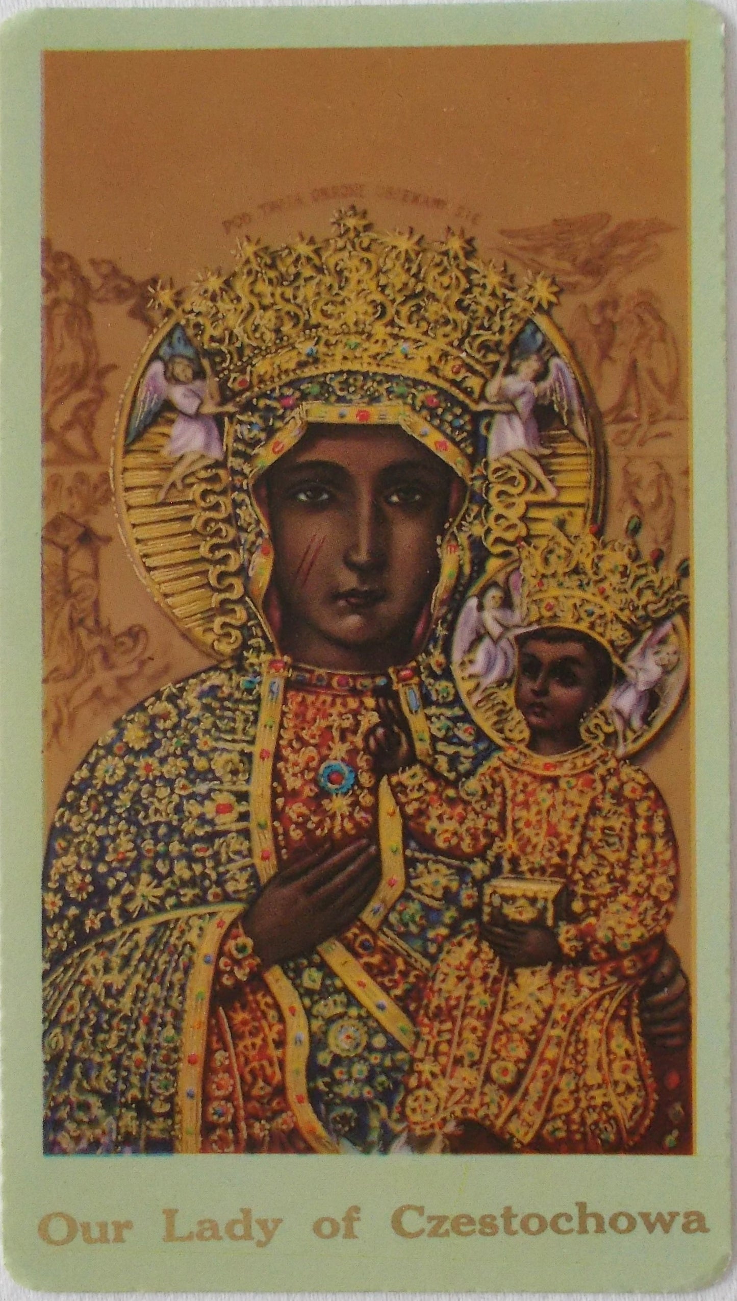 Our Lady of Czestochowa Paper Picture Card - Blank on Back