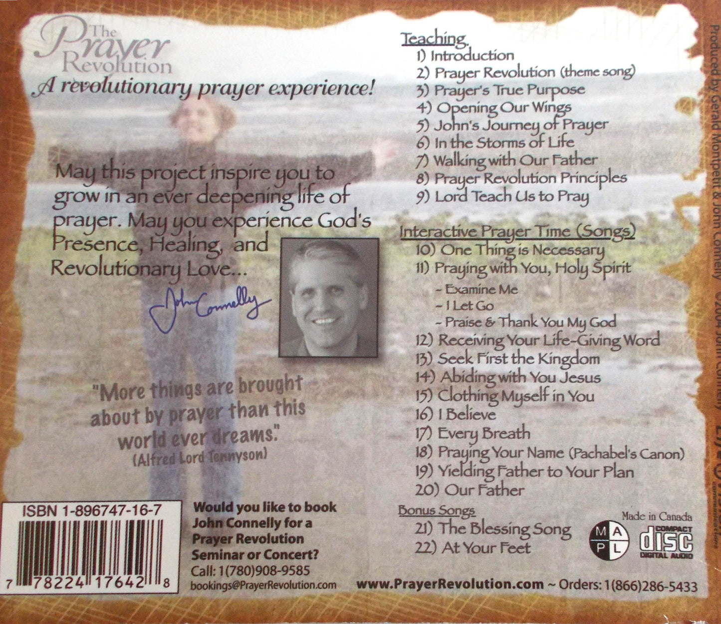 John Connelly - The Prayer Revolution : Teaching, Songs, Prayer & Worship - CD
