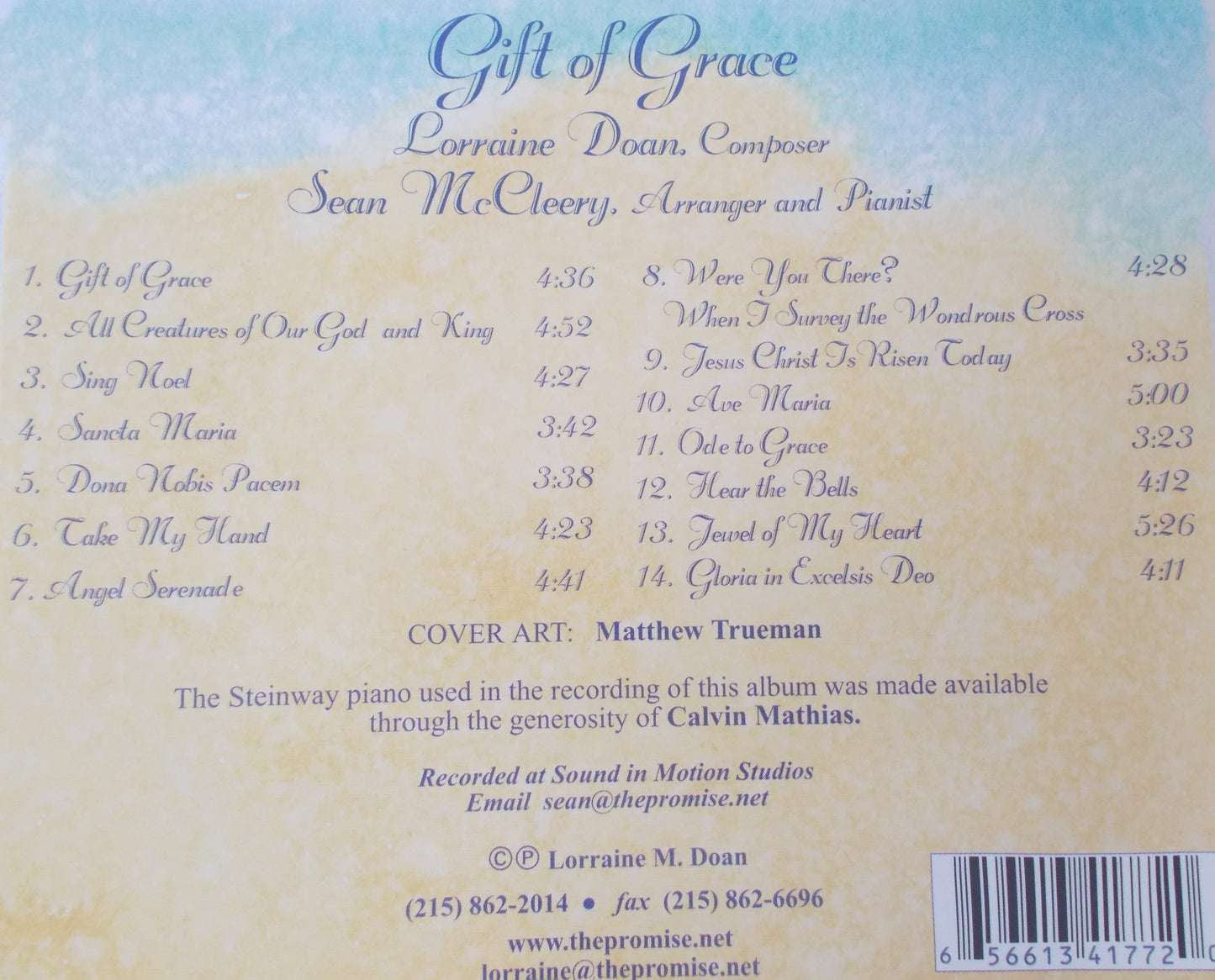 Lorraine Doan - Gift of Grace - Instrumental Music CD - Demo - Used