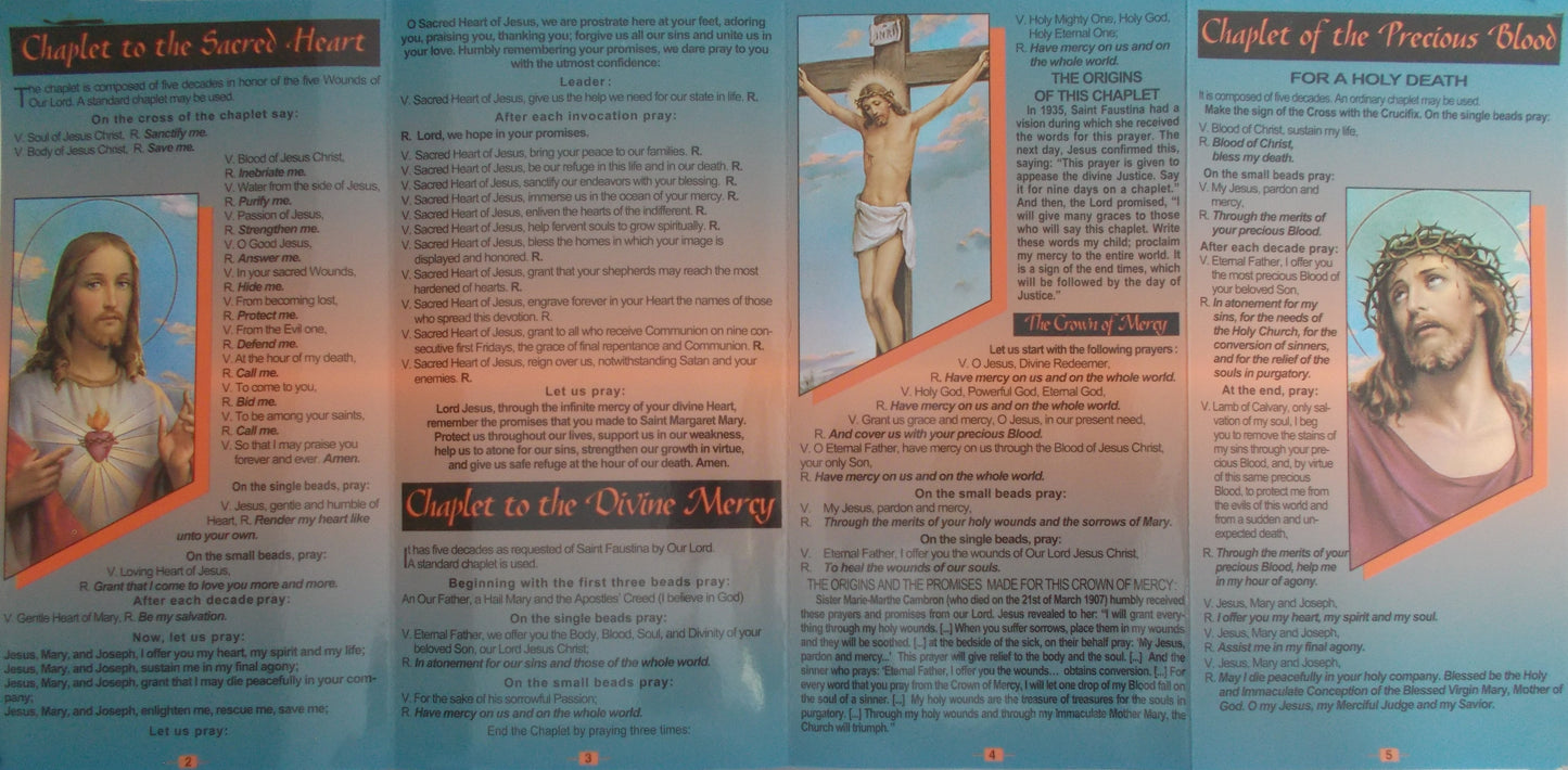 Six Chaplet Devotions Laminated Pamphlet