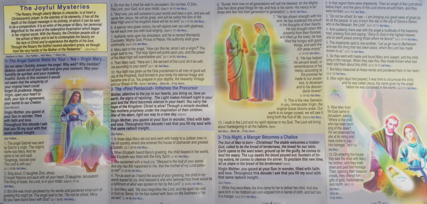 Joyful Mysteries Laminated Pamphlet