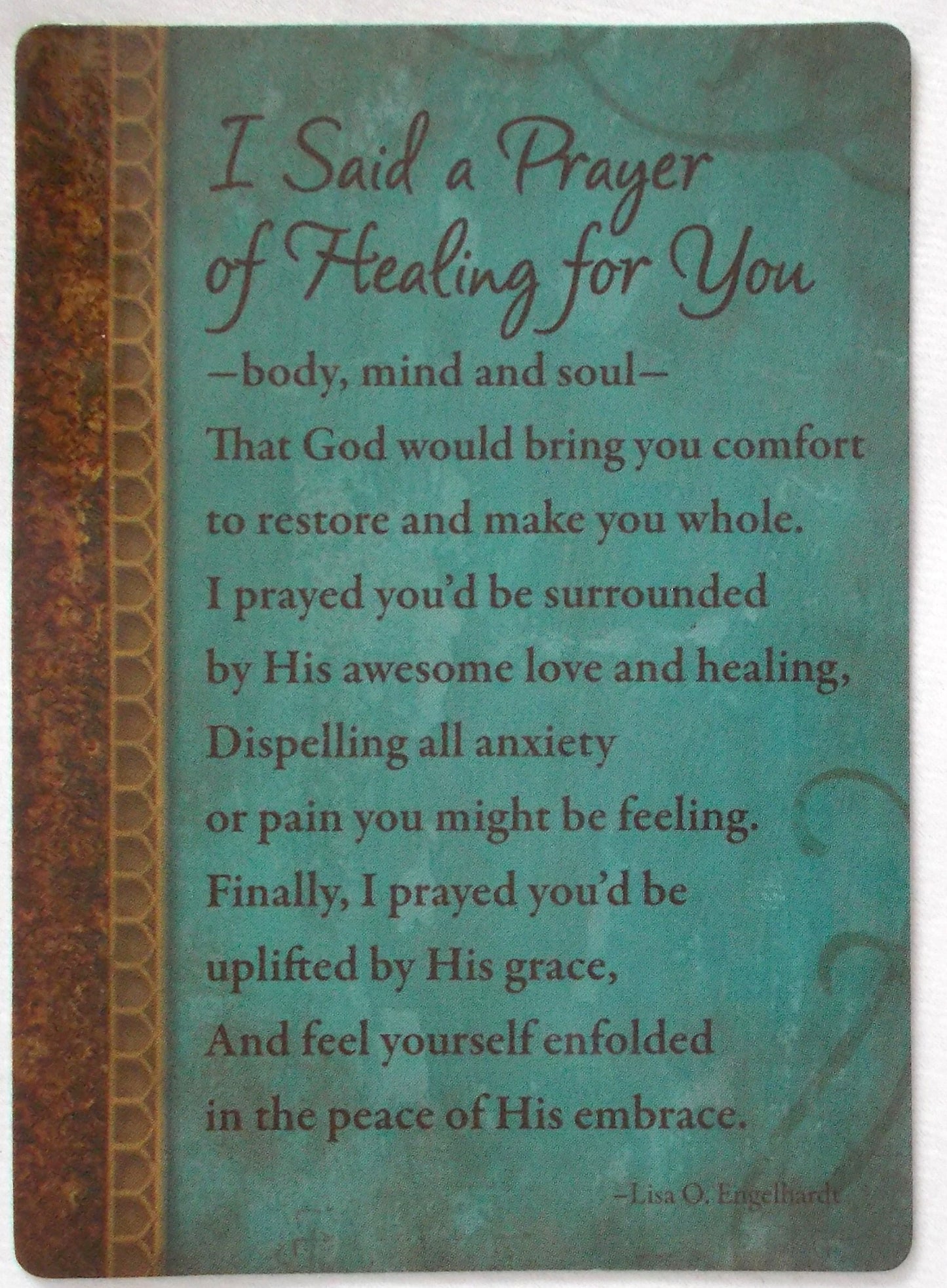 I Said a Prayer of Healing For You - Coated Cardstock Prayercard