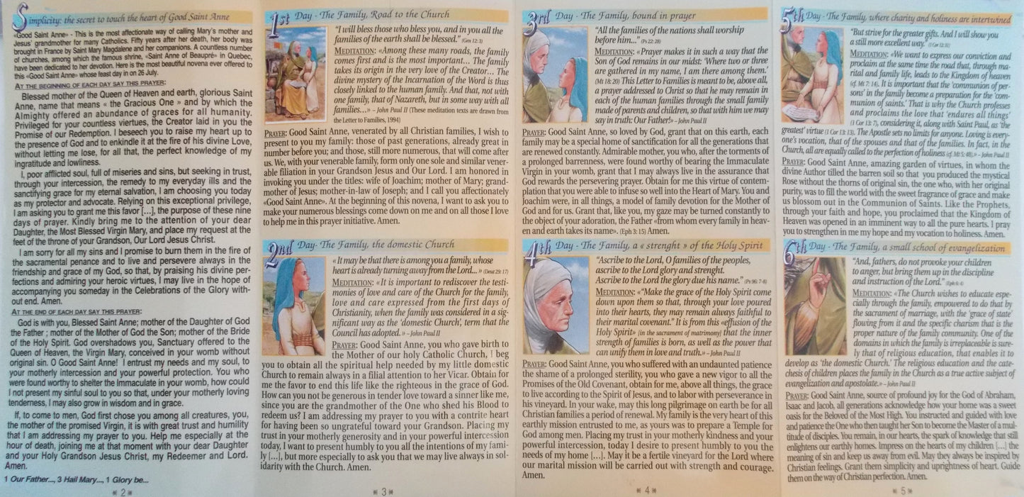 Good St. Anne Novena Laminated Pamphlet