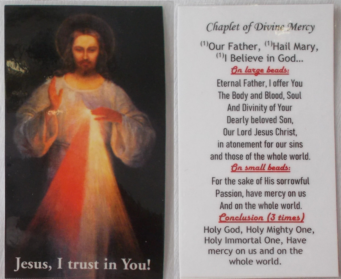 Laminated - Divine Mercy Chaplet