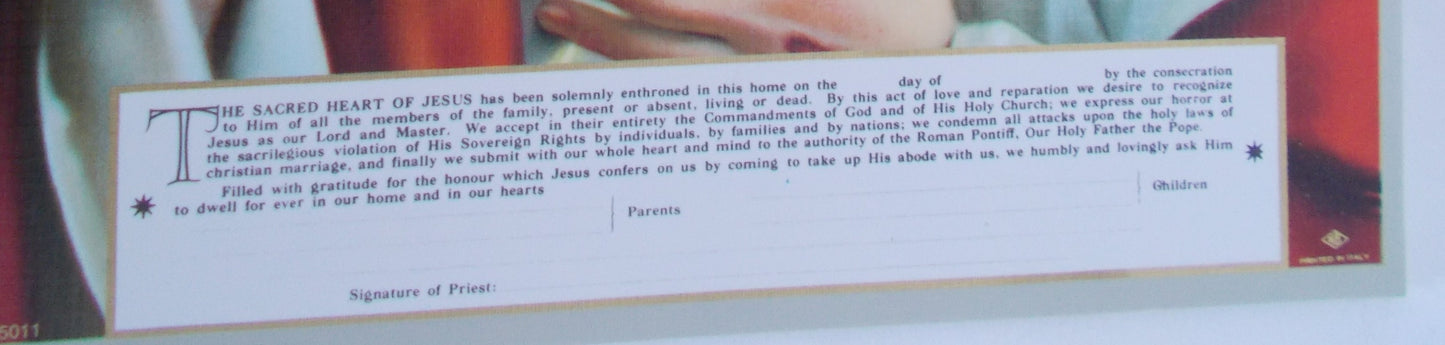 Image - Sacred Heart of Jesus - Enthronement - 8 x 10