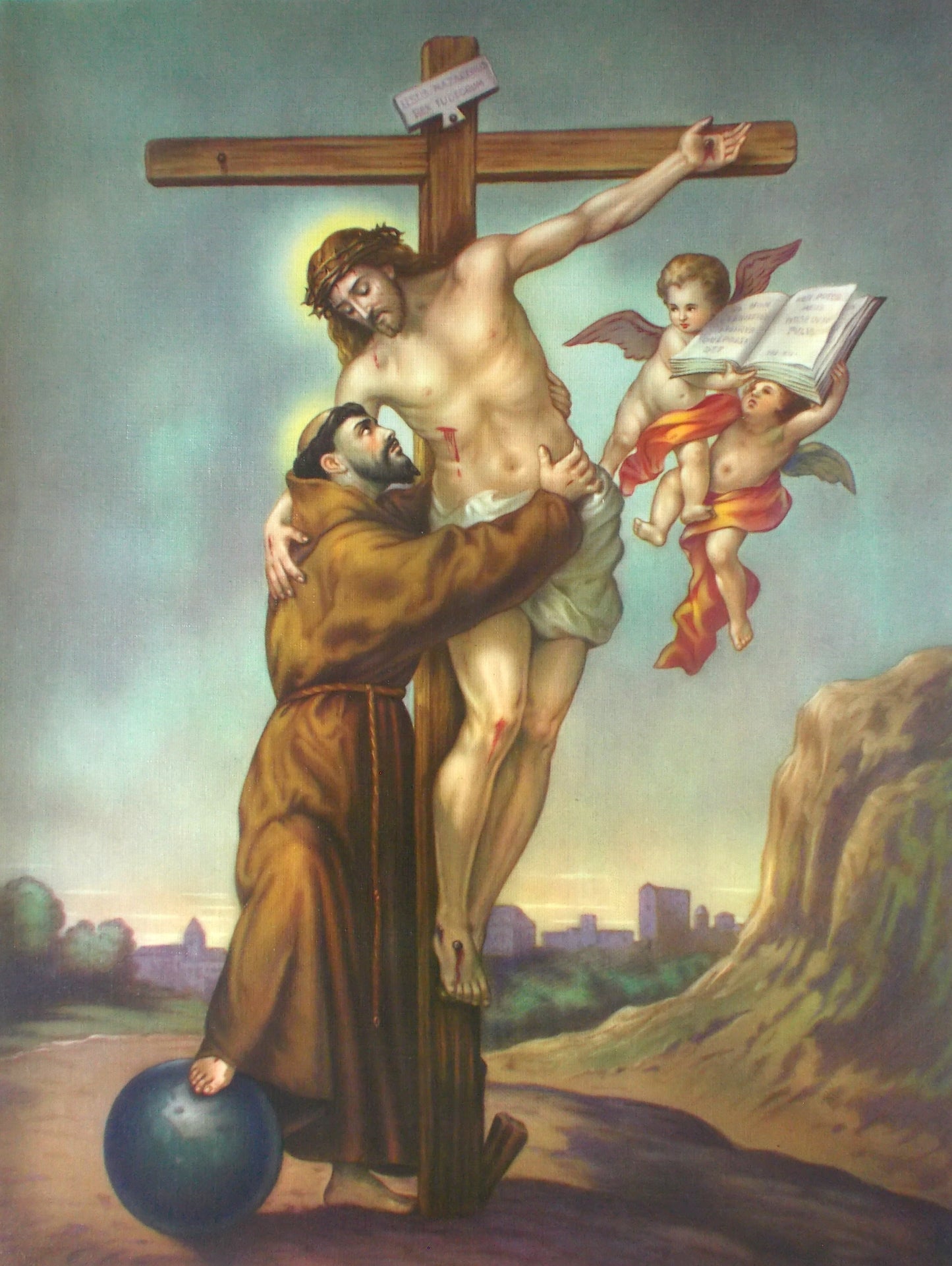 St. Francis with Jesus Crucified Picture 12 x 16