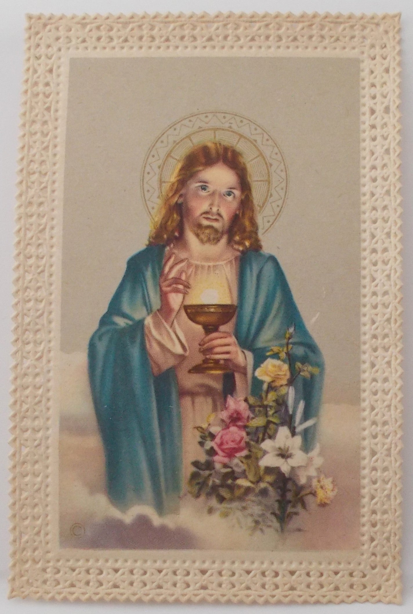 Image - Jesus - Paper lace edge - 2 3/4 x 4 1/4