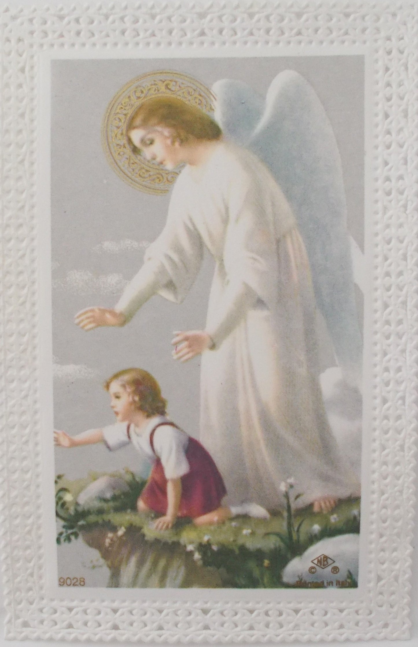 Image - Guardian Angel -Paper lace edge - 2 3/4 x 4 1/4