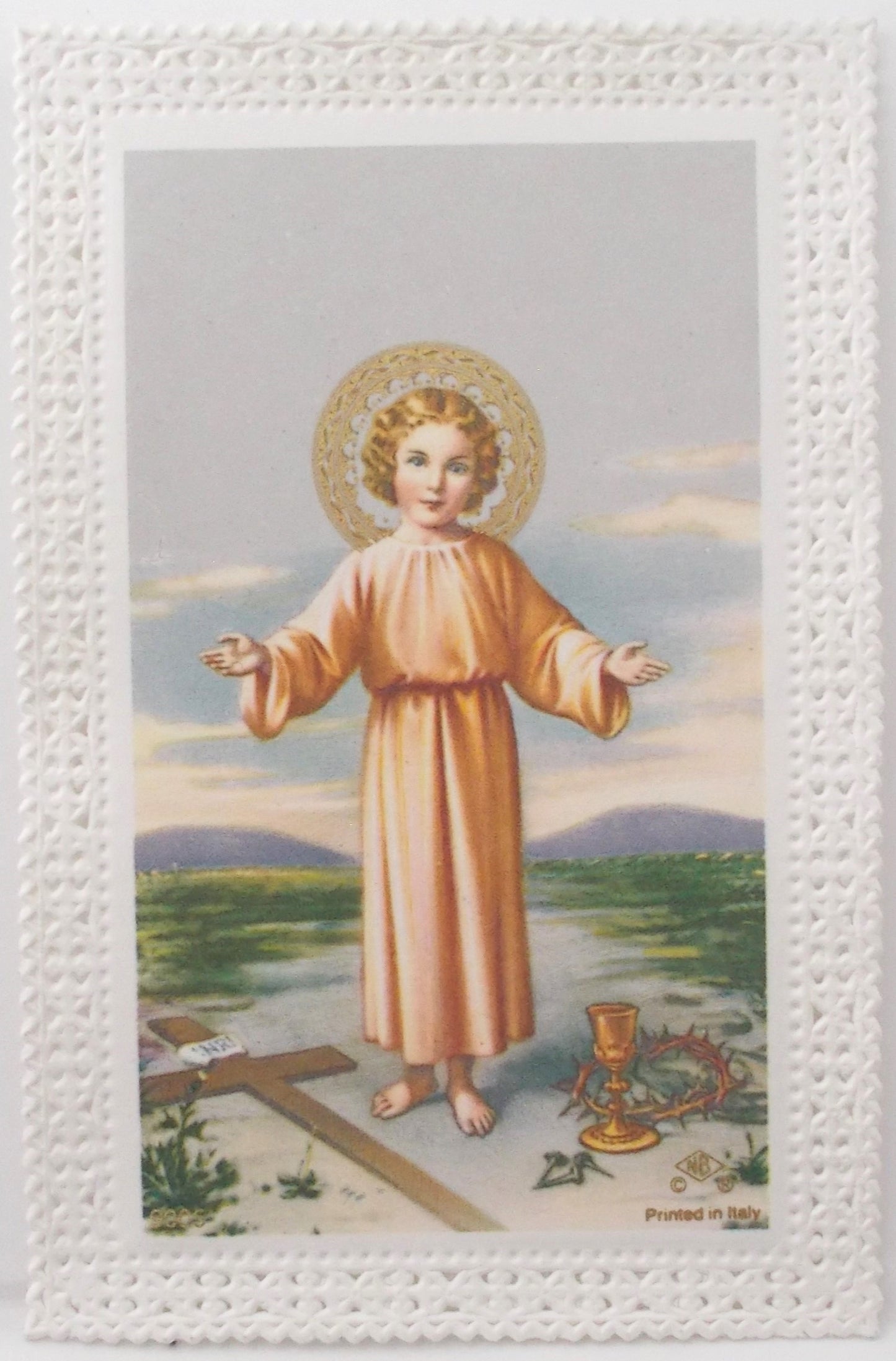 Image - Divine Child -Paper lace edge - 2 3/4 x 4 1/4
