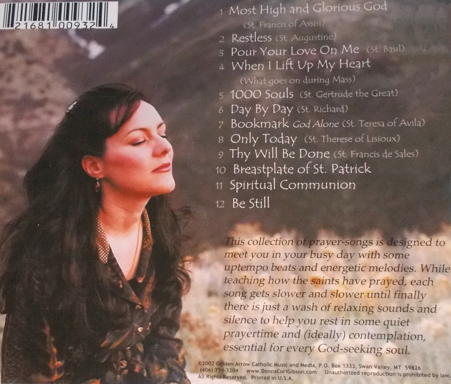 Donna Cori Gibson - Prayers of the Great Saints - Music CD - Demo - Used