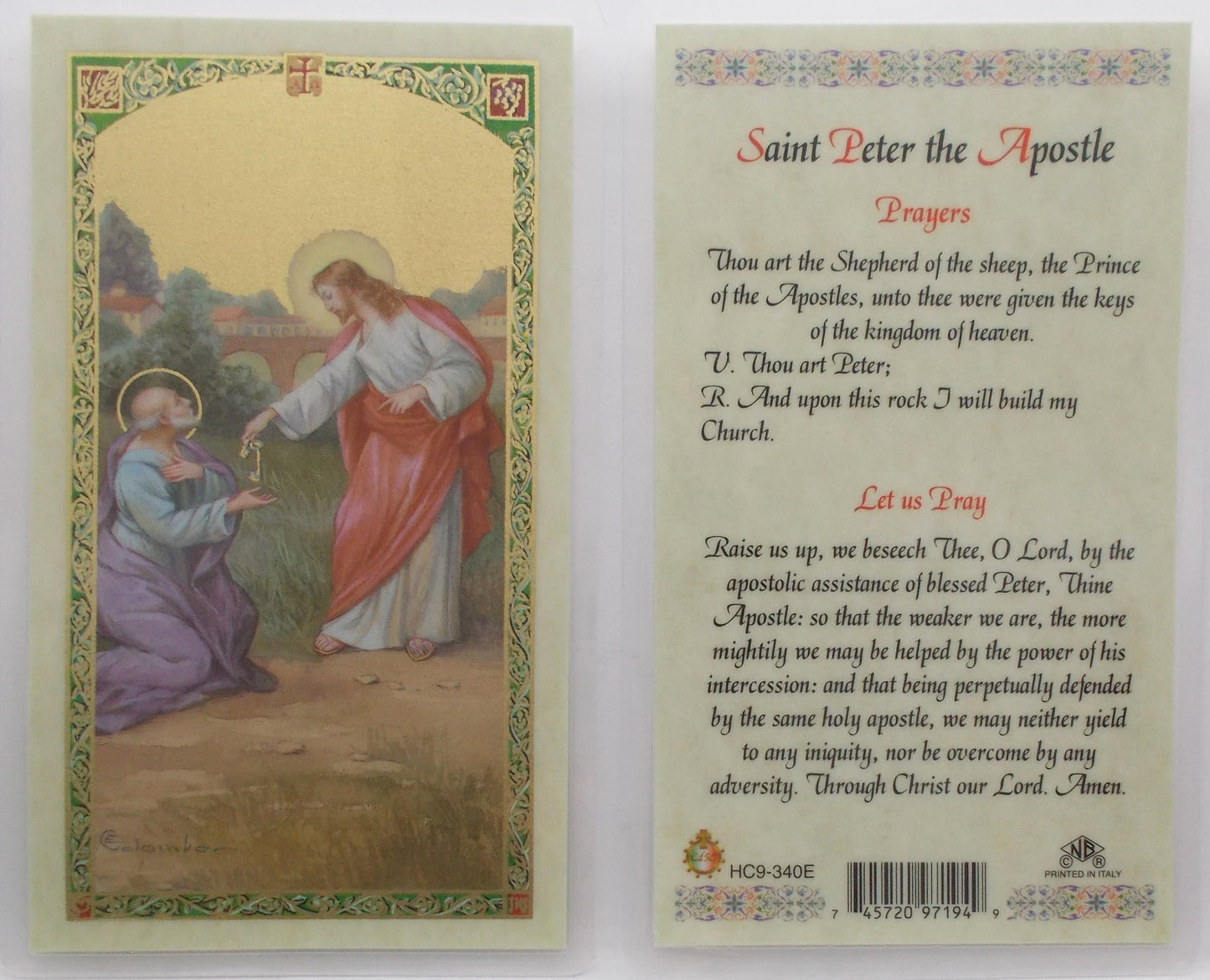 Pewter Medal with Chain & Prayercard - St. Peter the Apostle