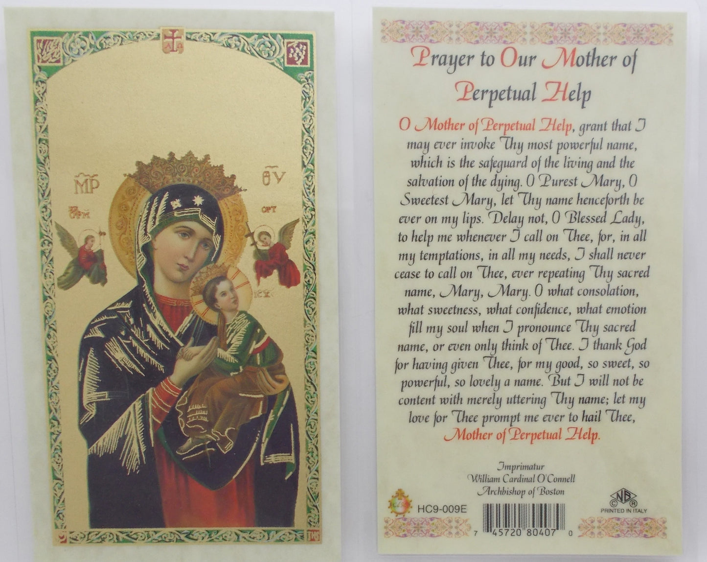 Pewter Medal with Chain & Prayercard - Our Mother of Perpetual Help