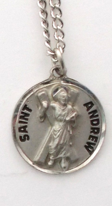 Pewter Medal with Chain & Prayercard - St. Andrew