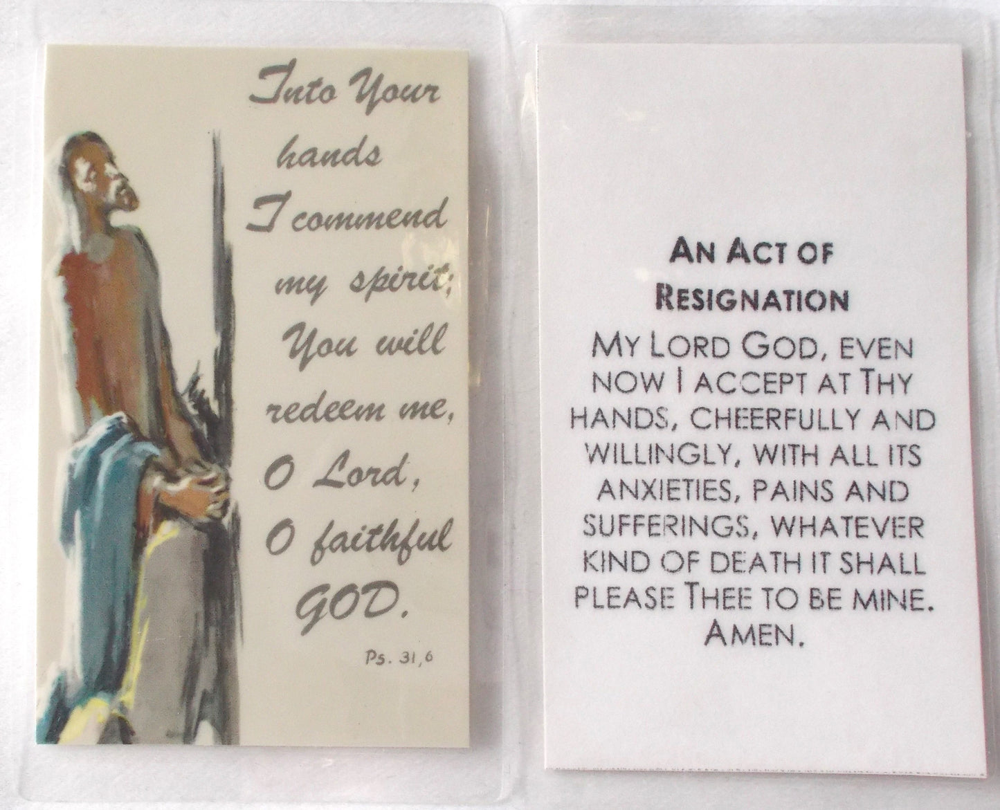 Laminated - An Act of Resignation Prayercard