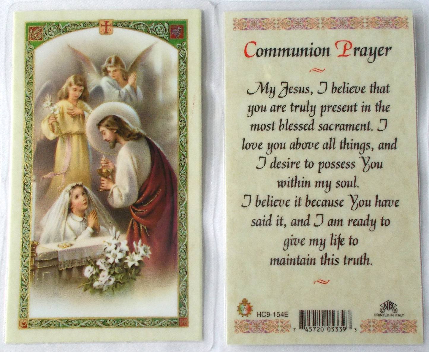 Laminated -Girl First Communion Prayer