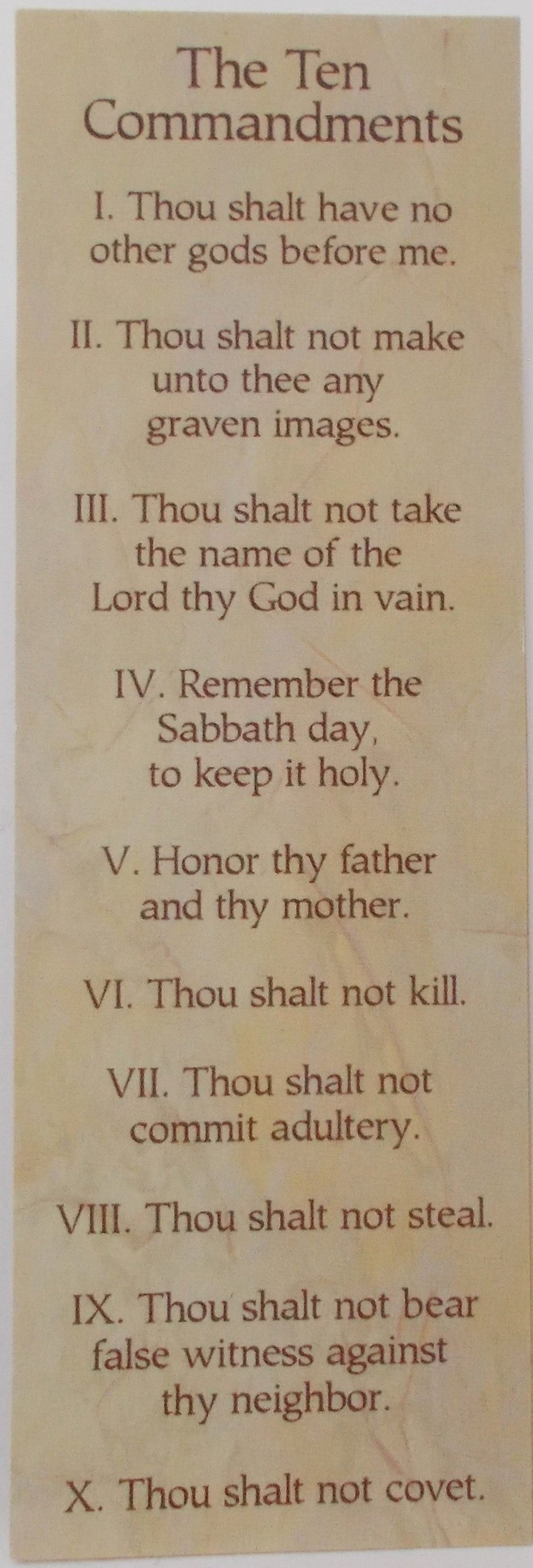 Ten Commandments Bookmark - Package of 12