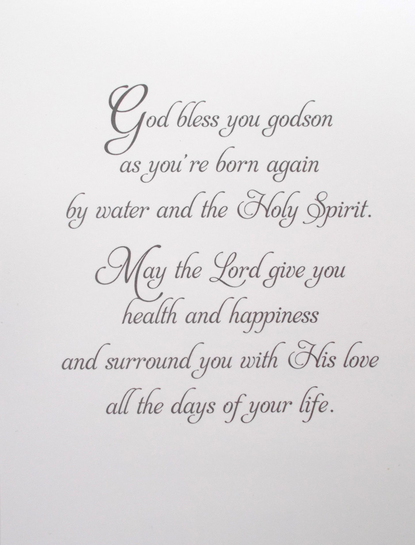 Godson Baptism Greeting Card