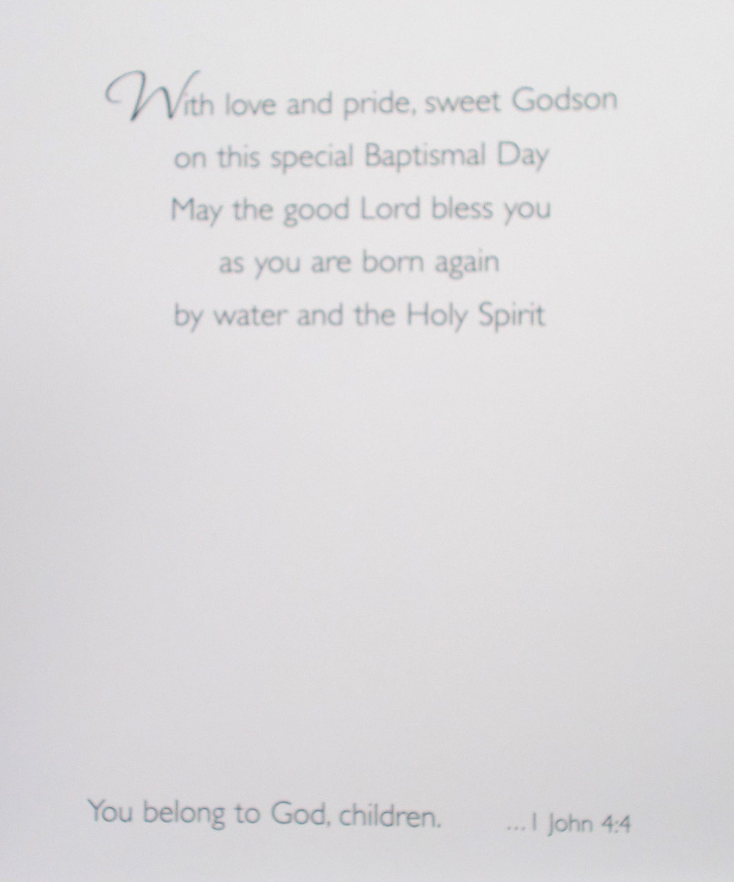 Godson Baptism Greeting Card
