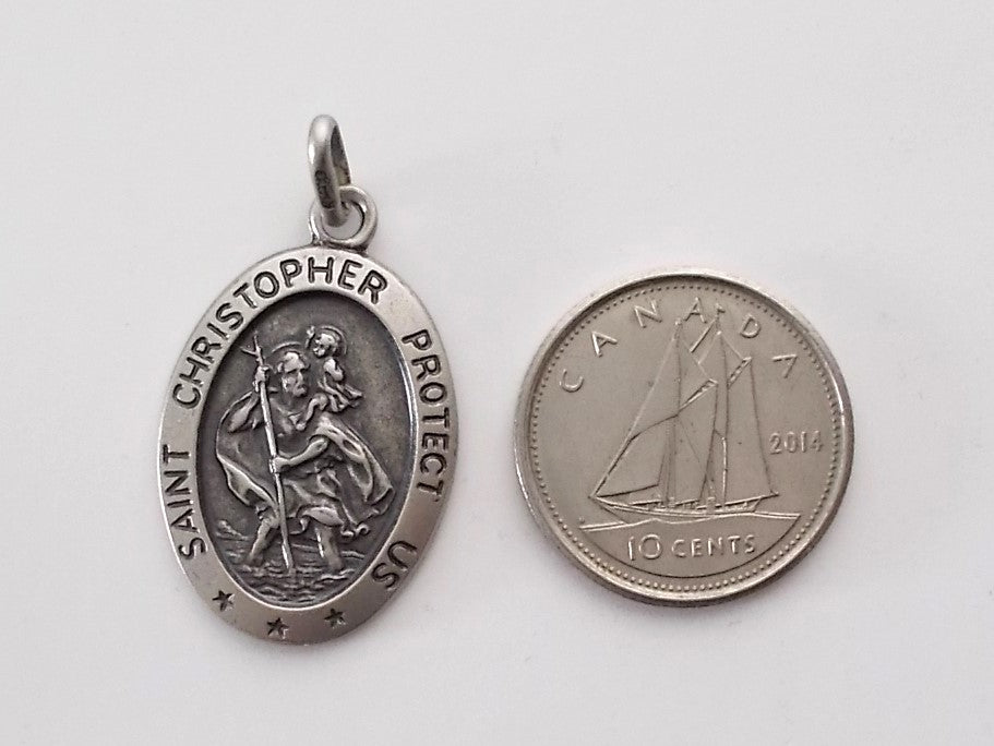 St. Christopher - Large Sterling Silver Medal