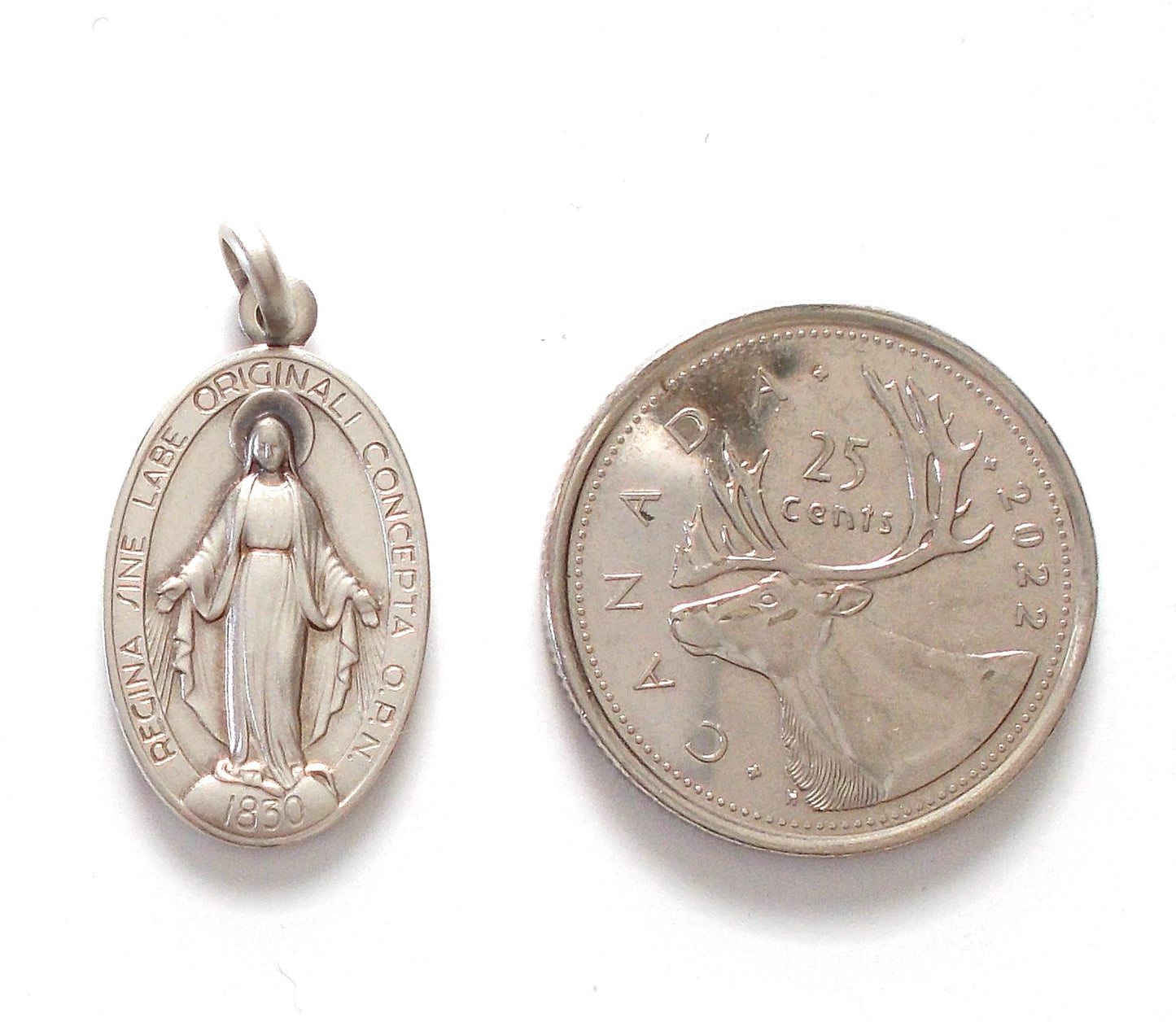 Miraculous Medal - Lg Oval Sterling Silver Medal