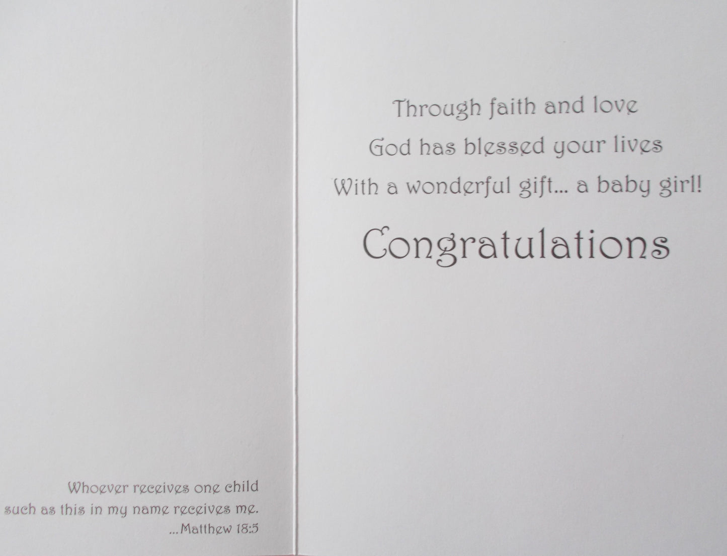 Baby Girl Congratulations Greeting Card