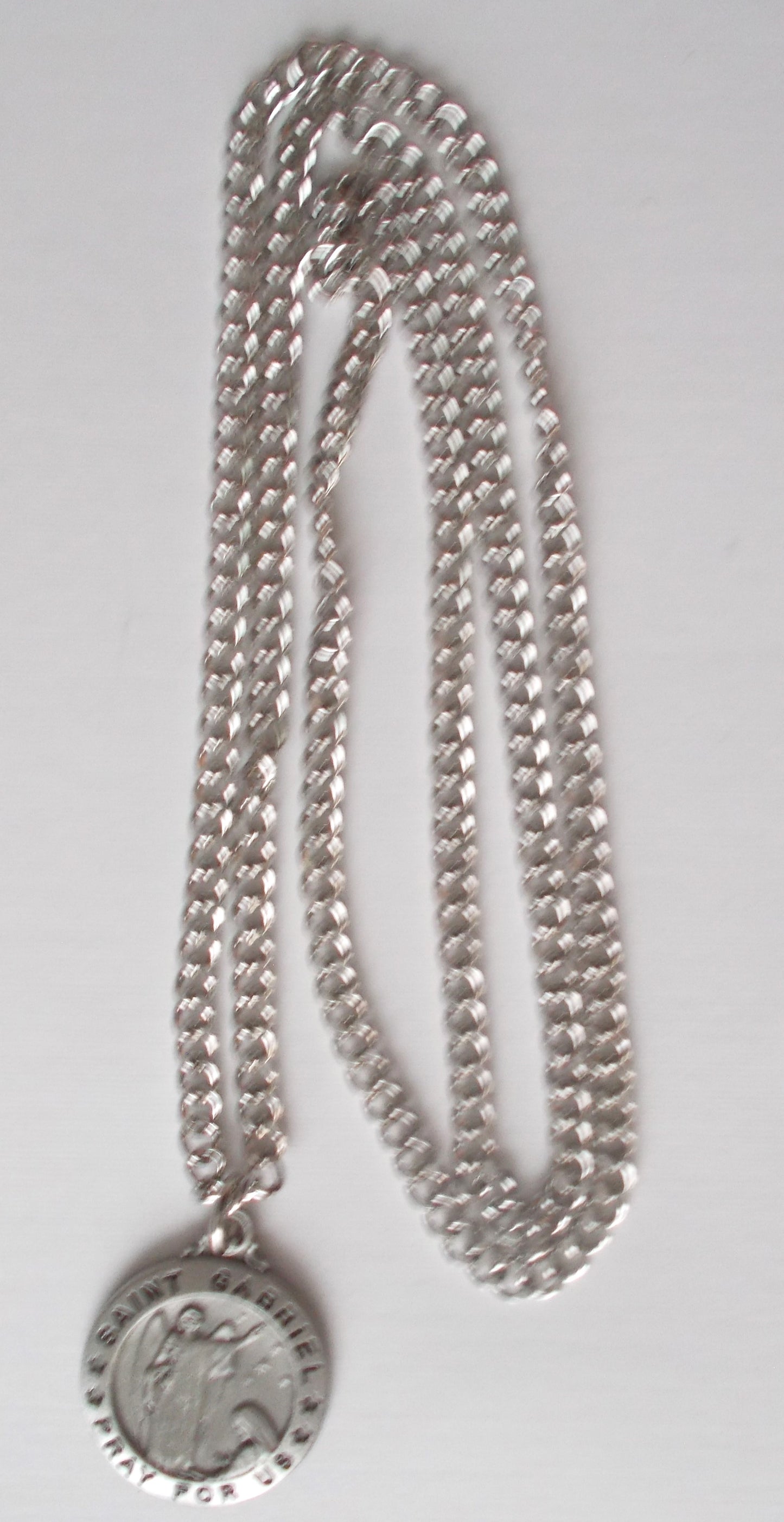 Pewter Medal with Chain & Prayercard - St. Gabriel -Annunciation