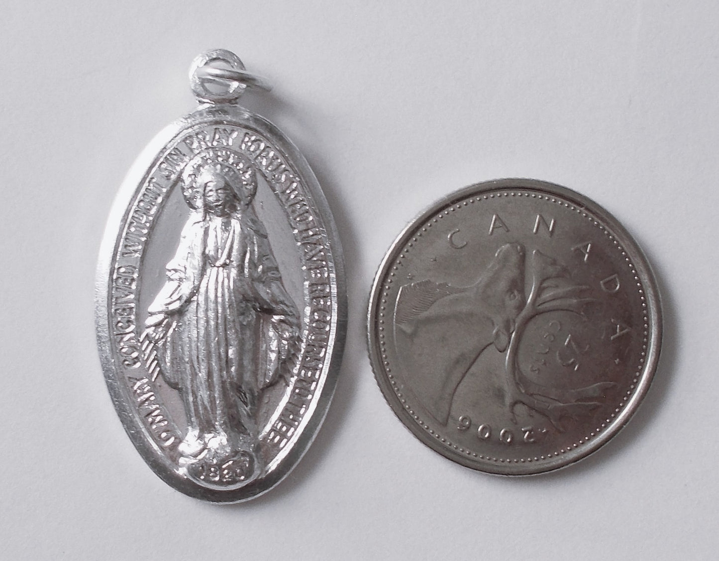 Miraculous Medal - Aluminum 1 1/4 inch - English