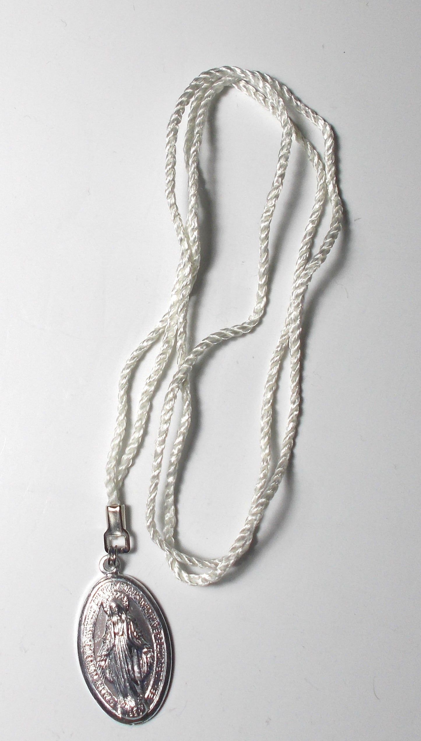 Miraculous Medal on Cord - Aluminum 1 1/4 inch - English