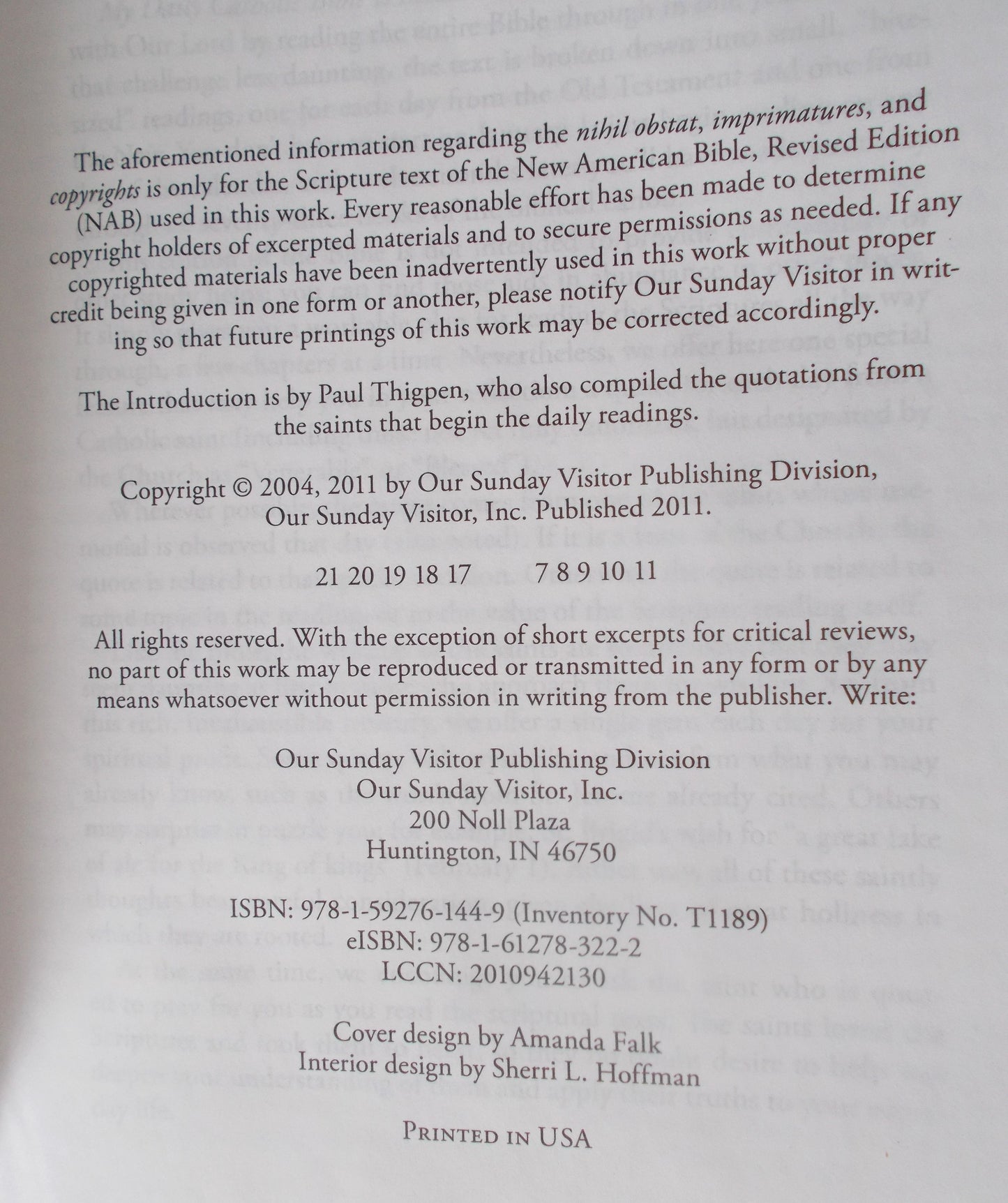 My Daily Catholic Bible NABRE - Daily Readings