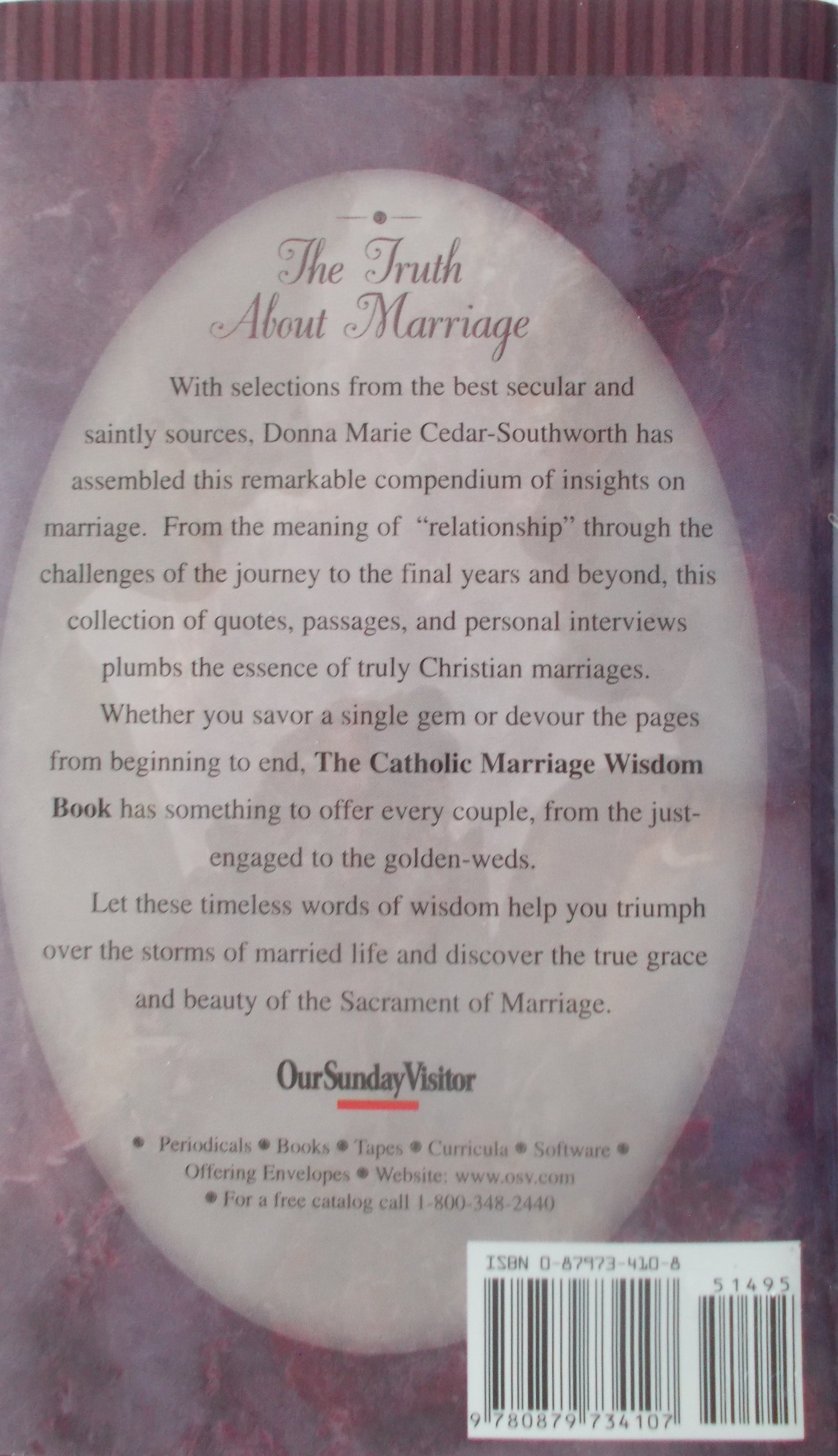 The Catholic Marriage Wisdom Book - Hardcover