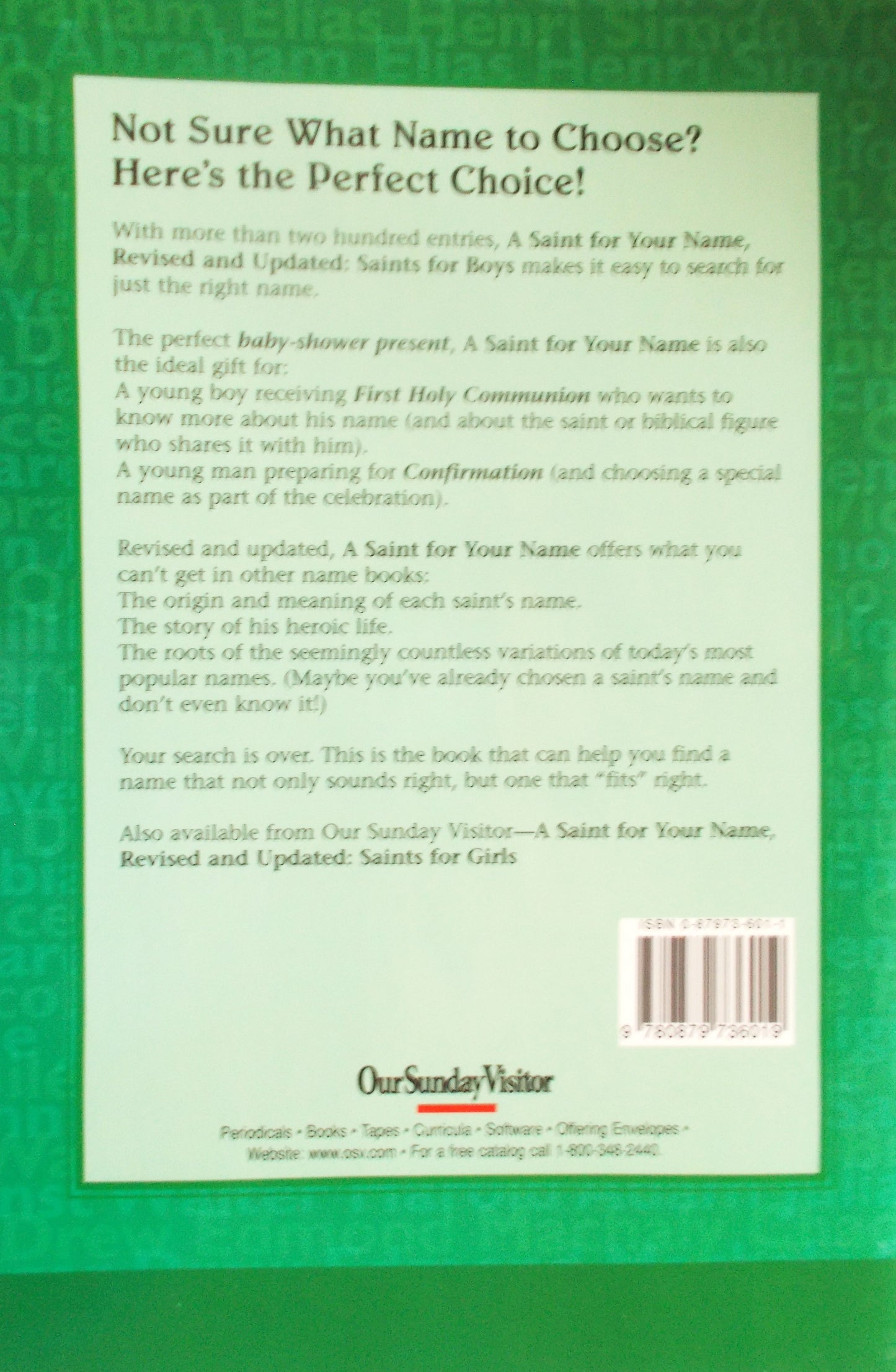 A Saint for Your Name - Saints for Boys - Revised and Updated