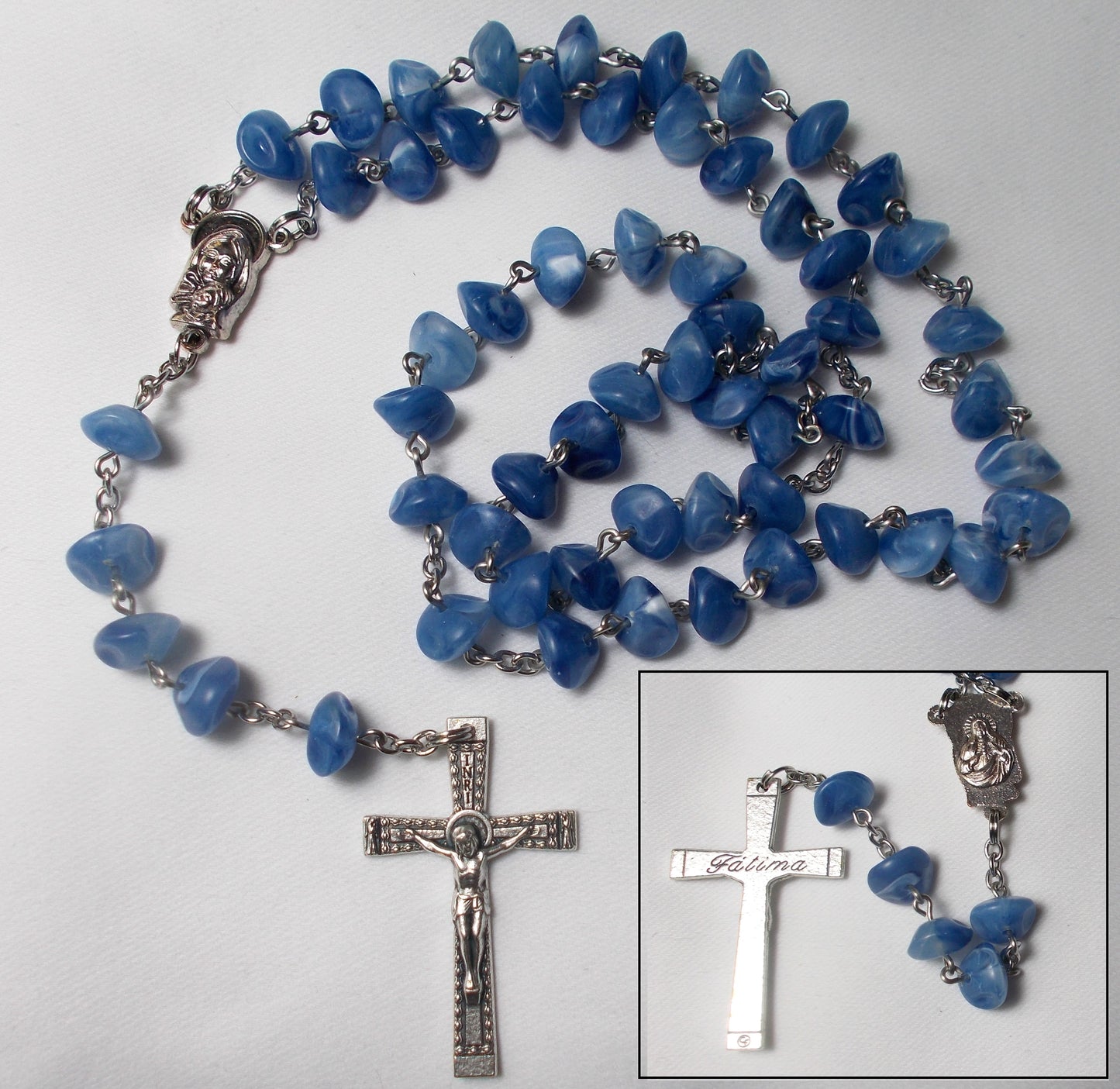 Unique Blue Beads Chain Rosary