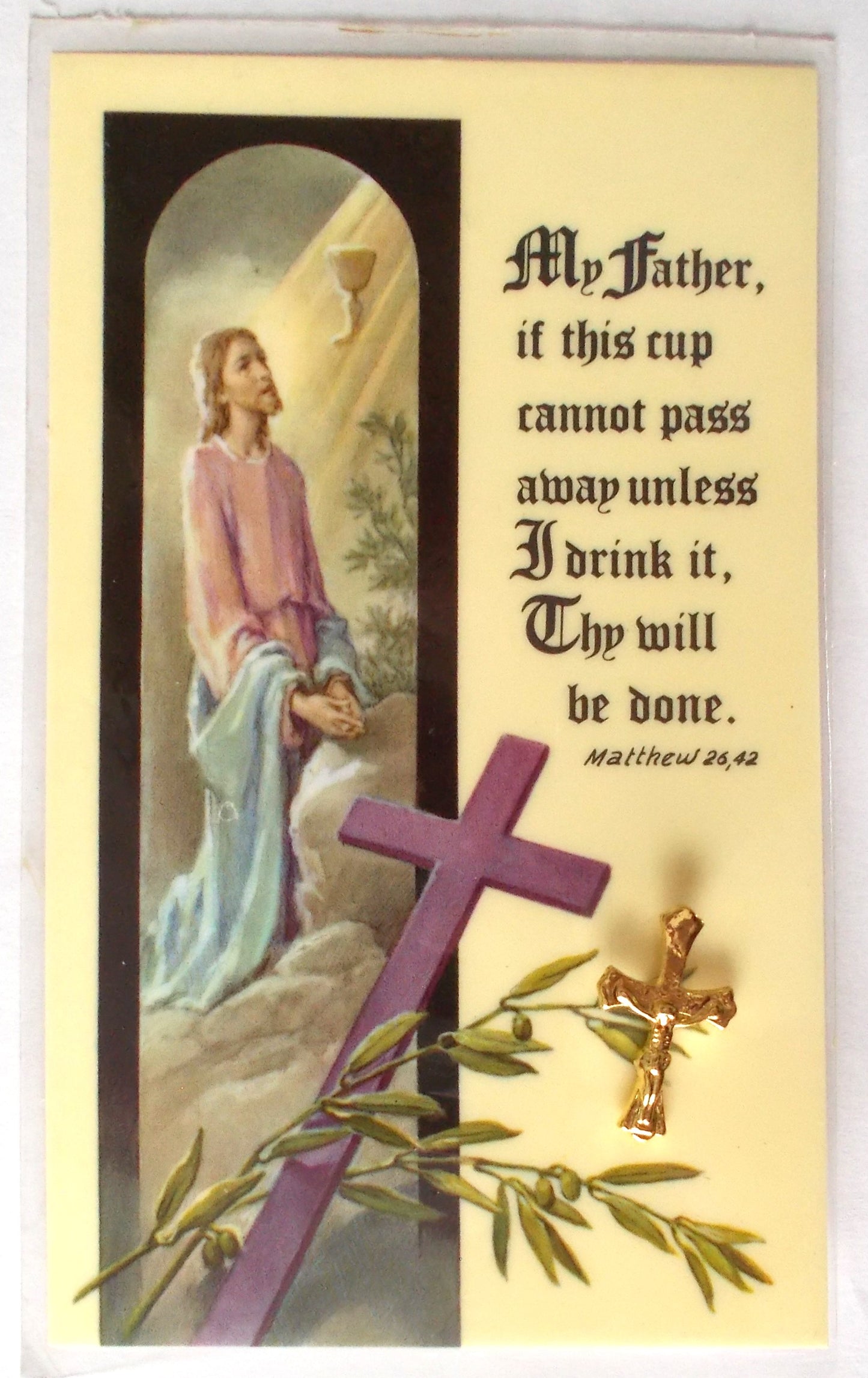Crucifix Lapel Pins & Prayercards - 8 Pack