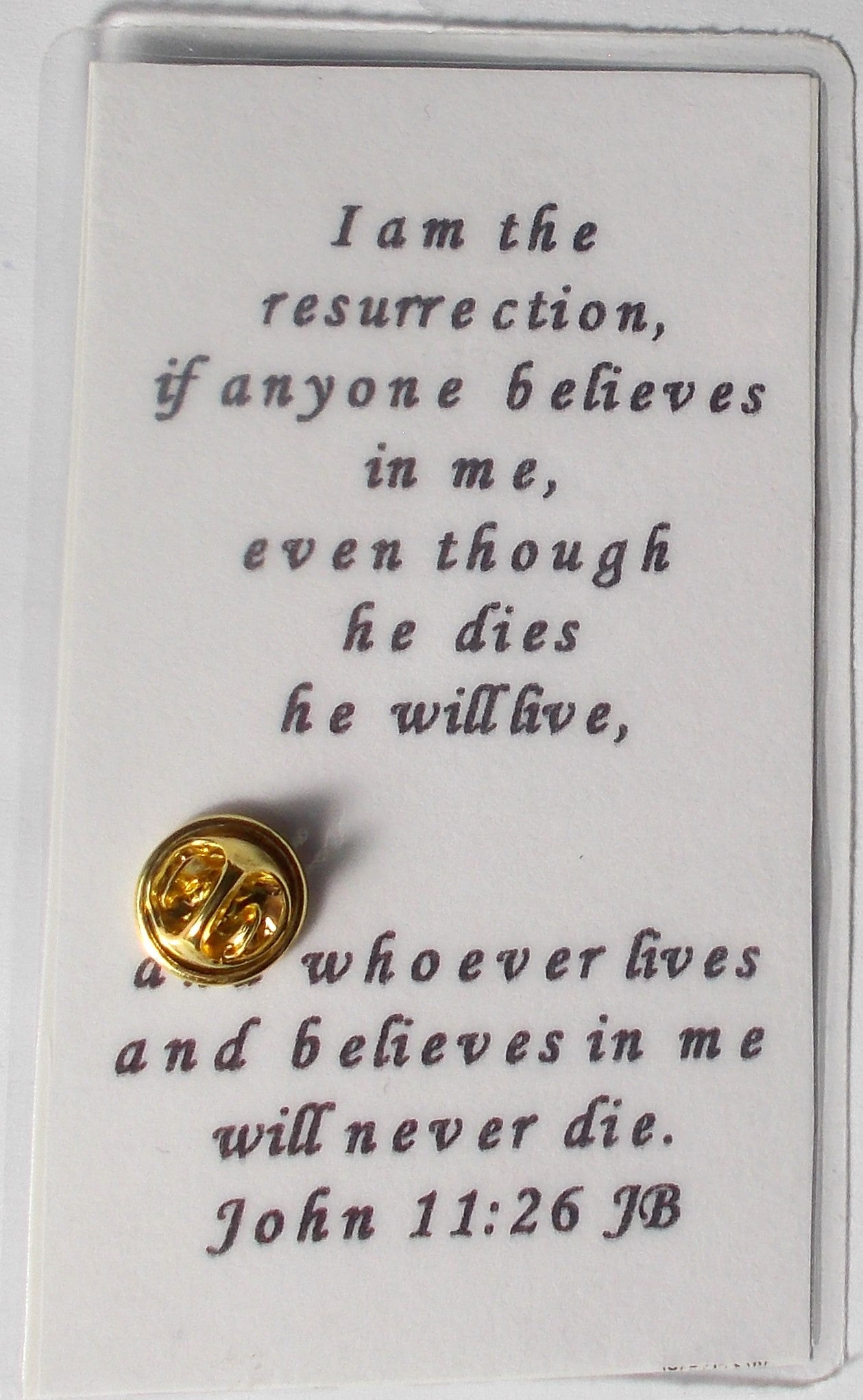 Crucifix Lapel Pin & Prayercard - Package of 10