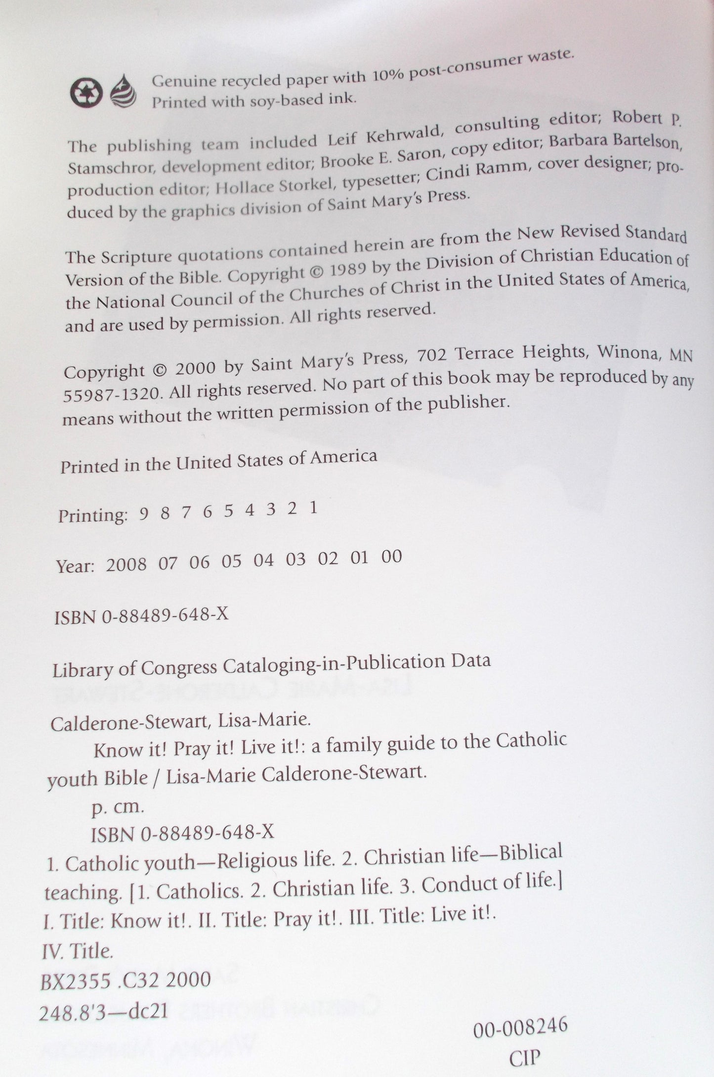 A Family Guide to The Catholic Youth Bible : Know It!, Pray It!, Live It!