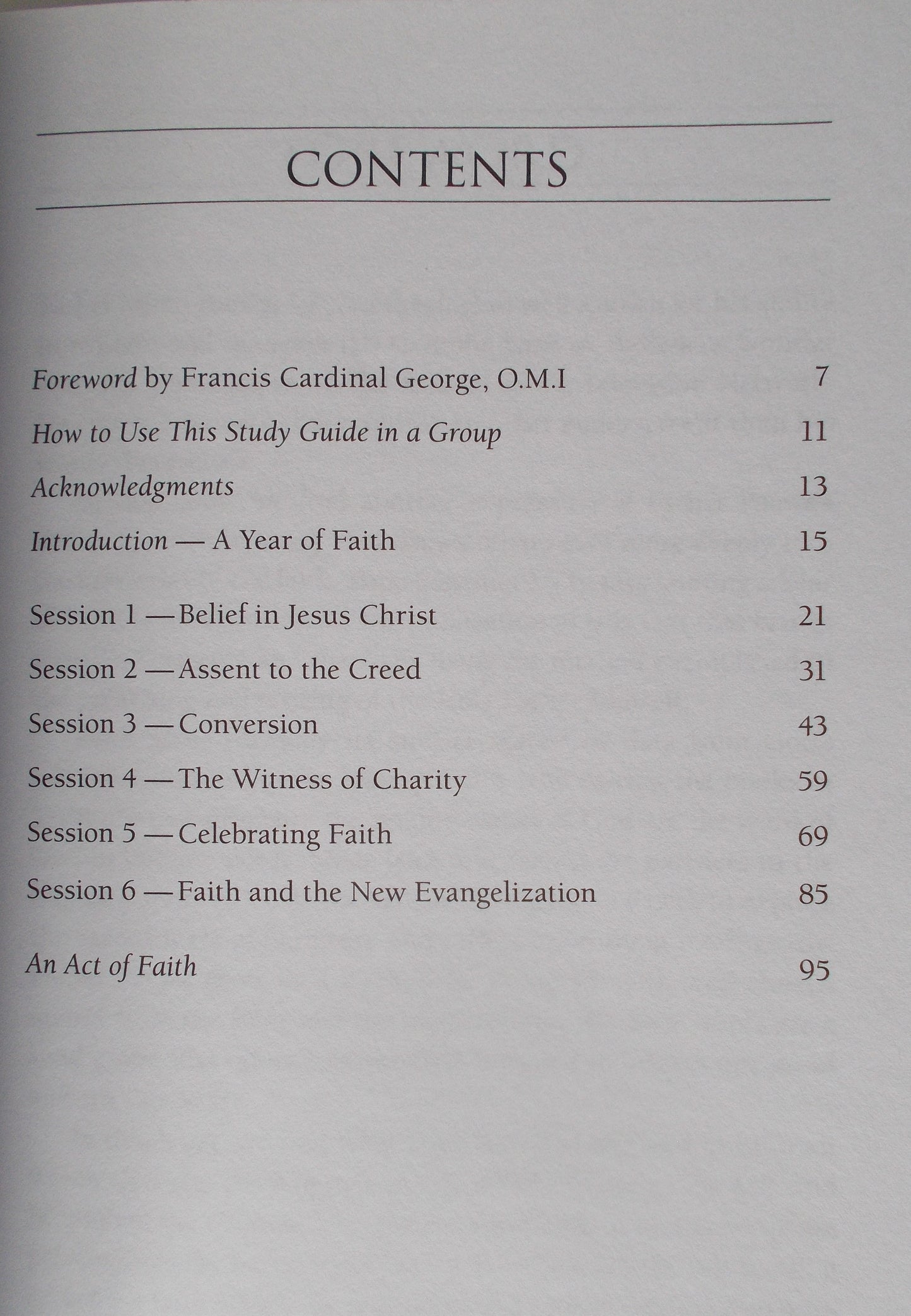 The Year of Faith - A Bible Study Guide for Catholics