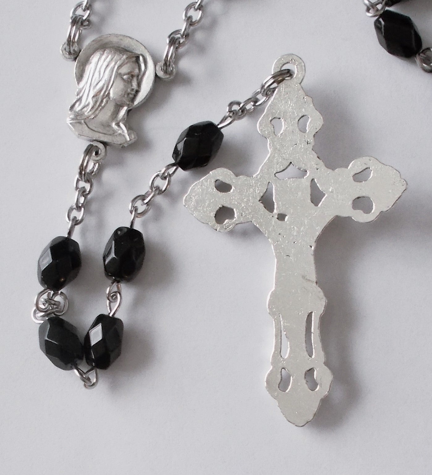 Black Rosary with Fatima Center