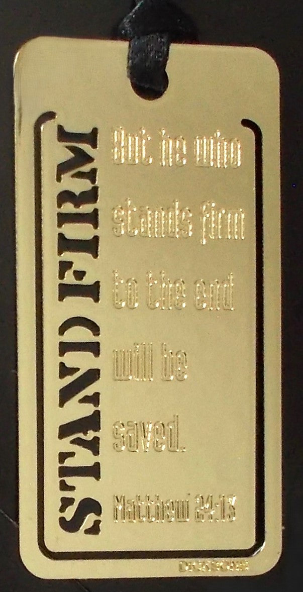 To a Good Man or Special Father Prayercard with 'Stand Firm' Metal Bookmark
