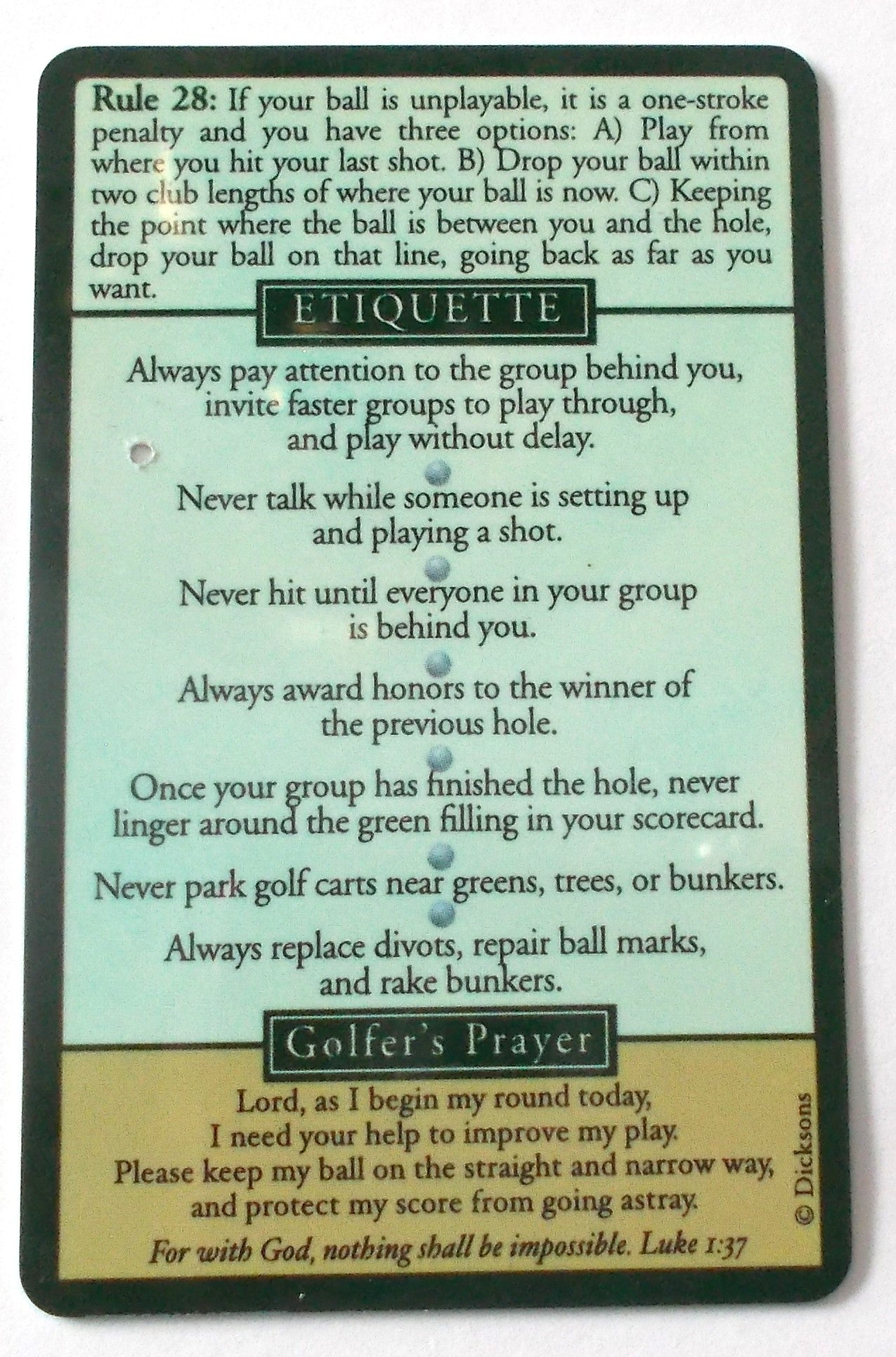 Caddy Golf's Rules & Lapel Pin