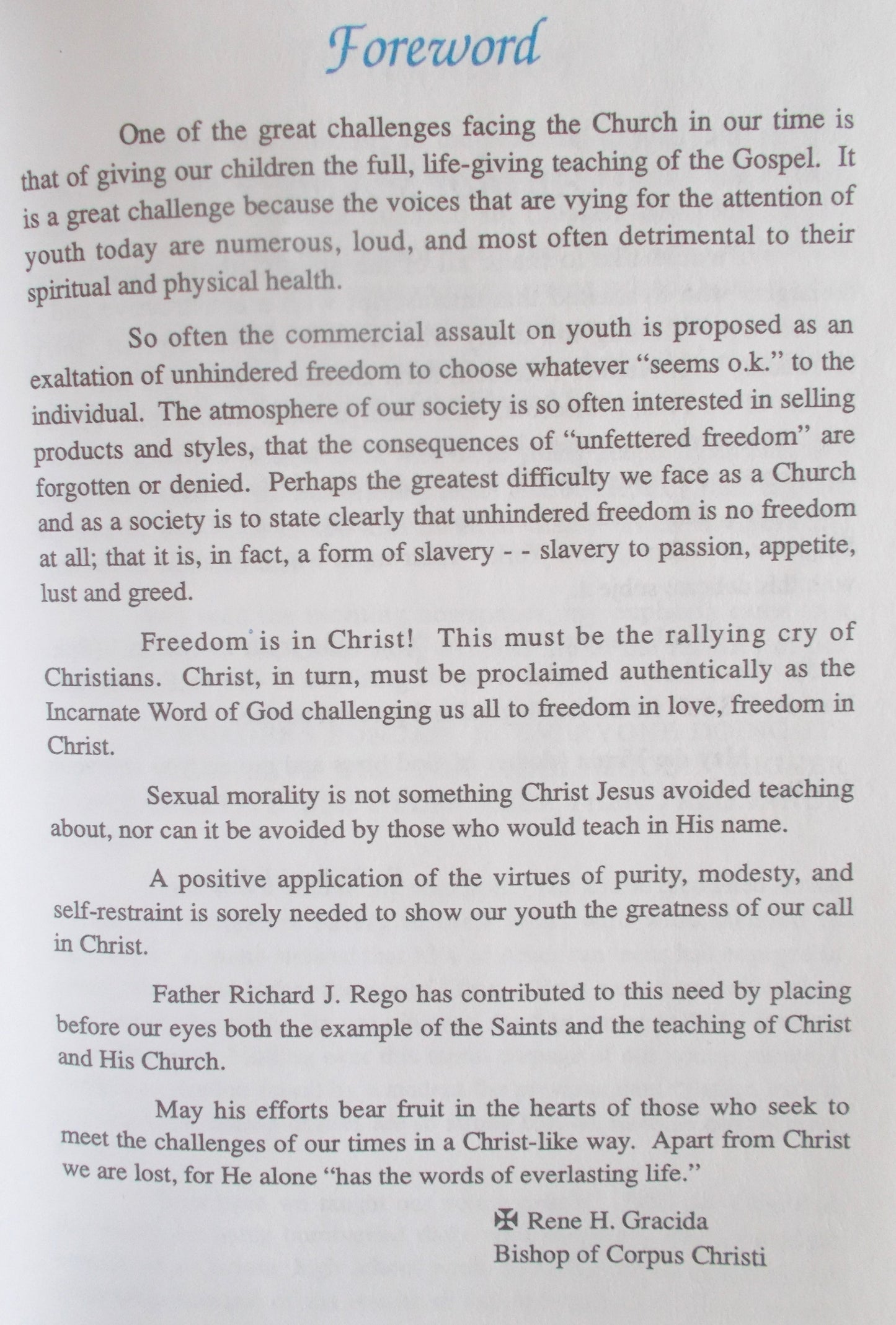 "No! No! It Is a Sin!": A Message to the Young Adults of Today from Saint Maria Goretti Patroness of Youth