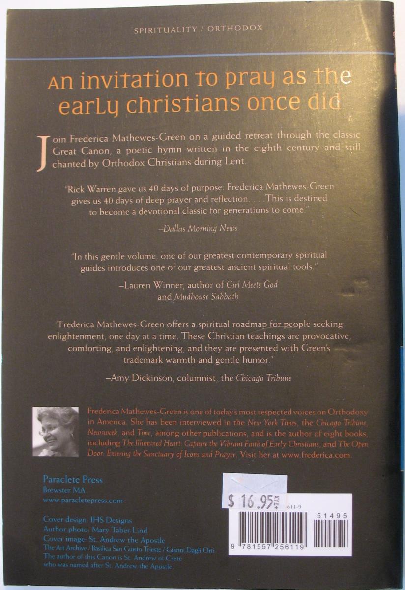 First Fruits of Prayer A Forty-Day Journey Through the Canon of St. Andrew