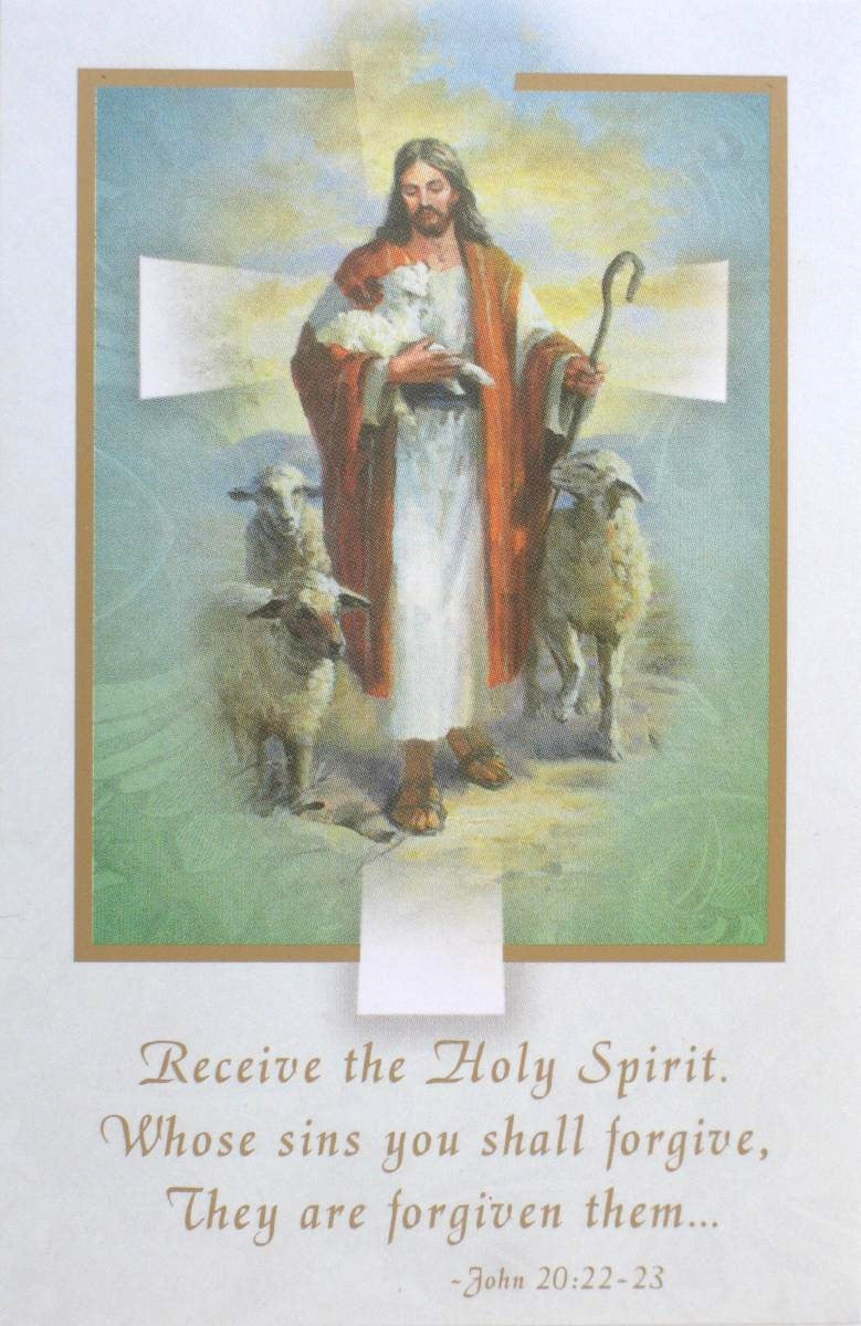 Good Shepherd Reconciliation Holy Card - Blank on Back - Package of 25