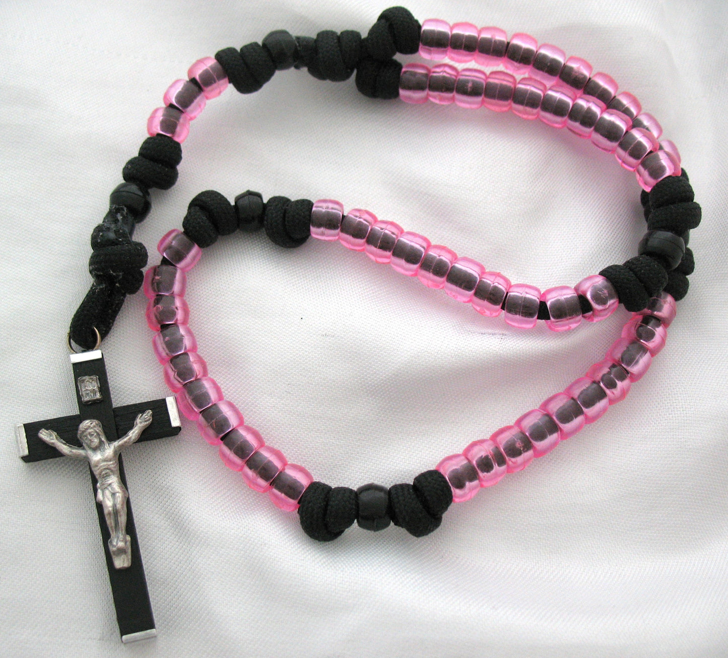 Rosary - Cord Paracord with Black Wood / Metal Crucifix